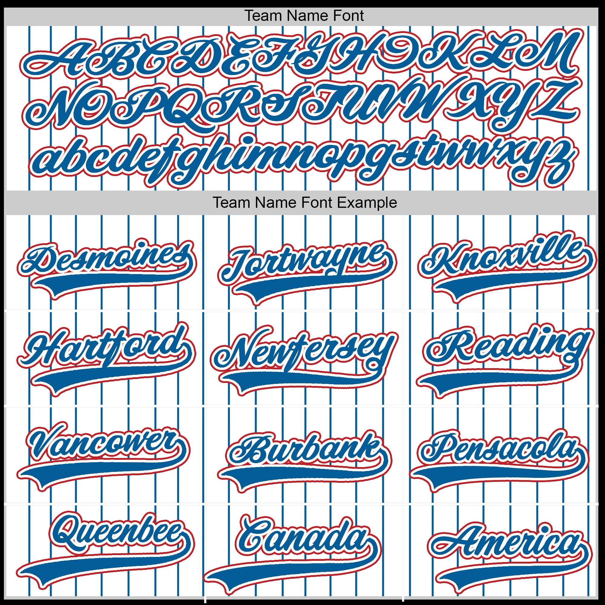 Pinstripe Heat – Custom Name & Logo Jersey with Bold Blue-Red Flair