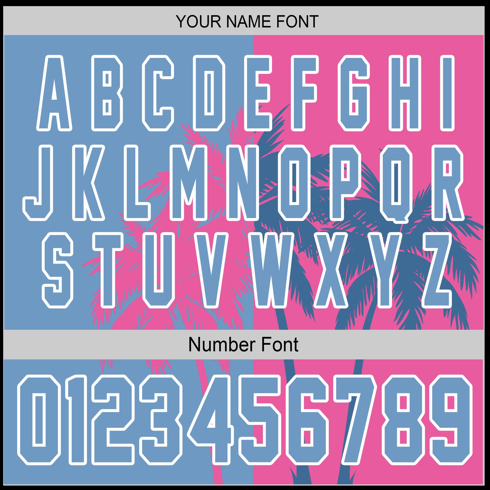 Custom Baseball Jersey - Miami Palm Blue Pink Split