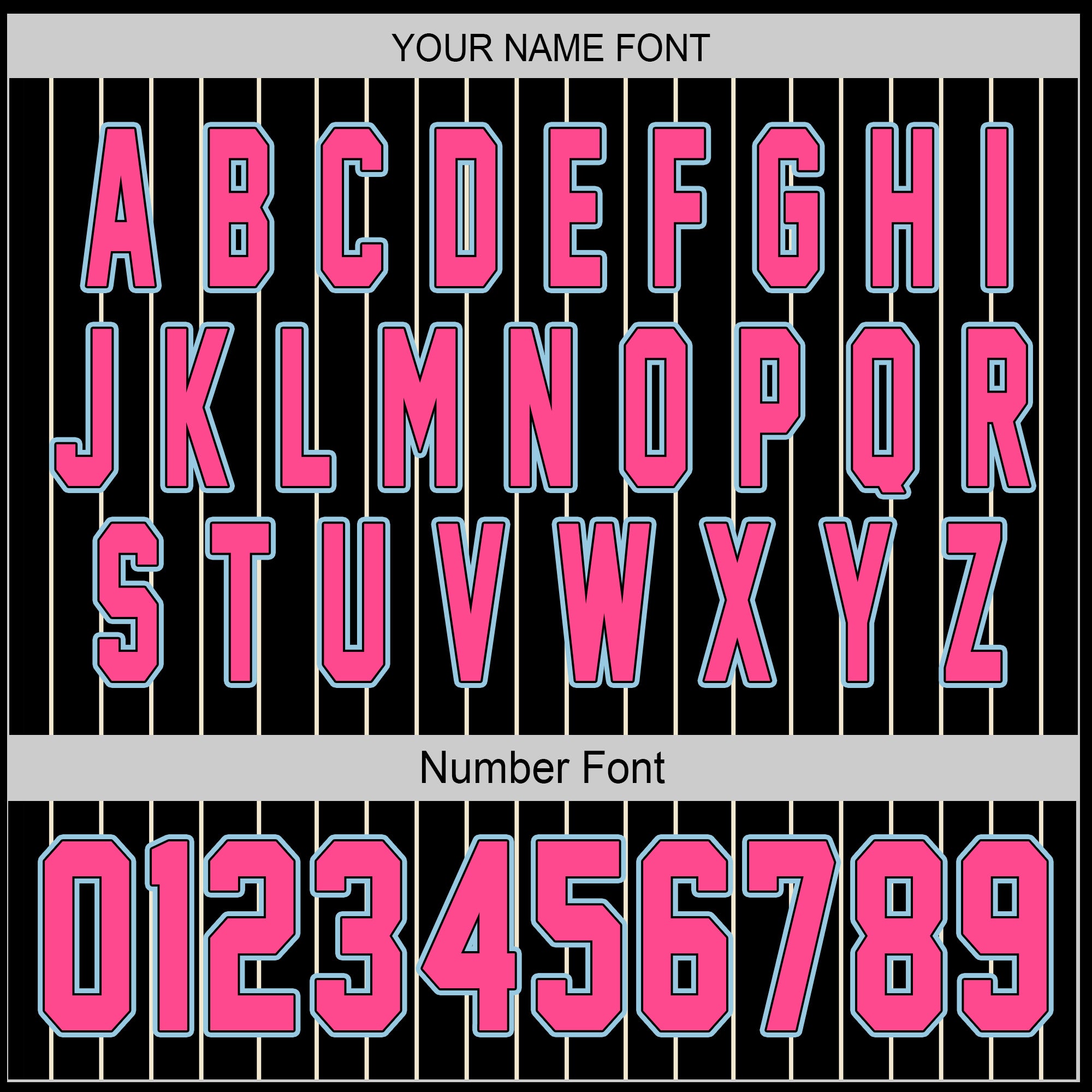 Custom Jersey Baseball - Black with Pink Stripe