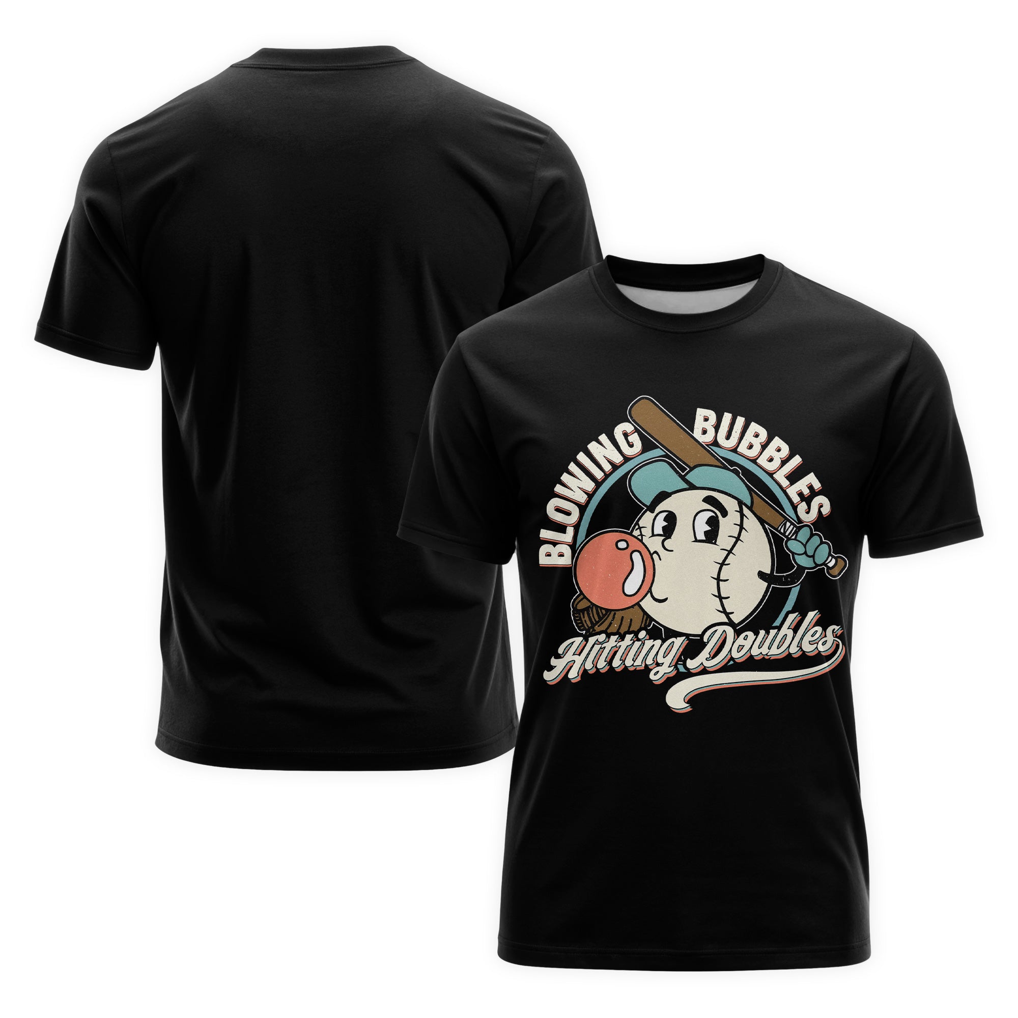 Blowing Bubbles Hitting Doubles Baseball T-Shirt