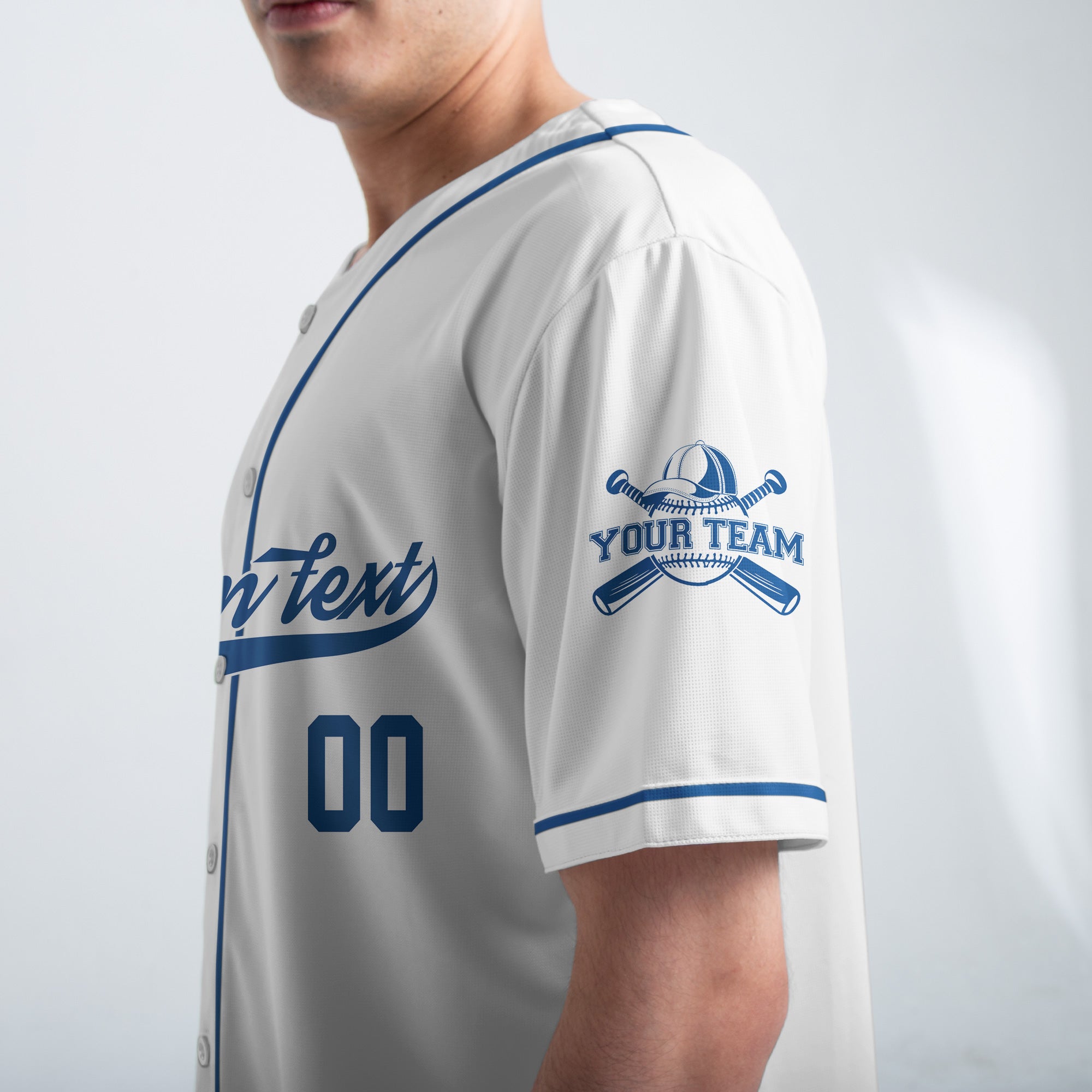The Boys Are Playing - Custom White and Blue Baseball Jersey