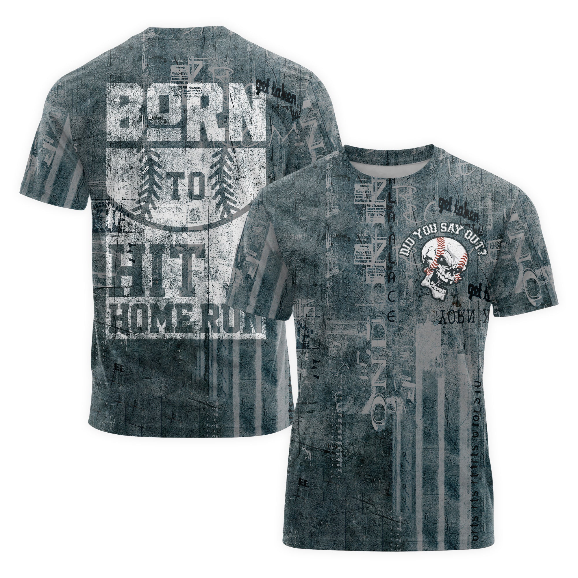 Born To Hit A Home Run All Over Print T-Shirt