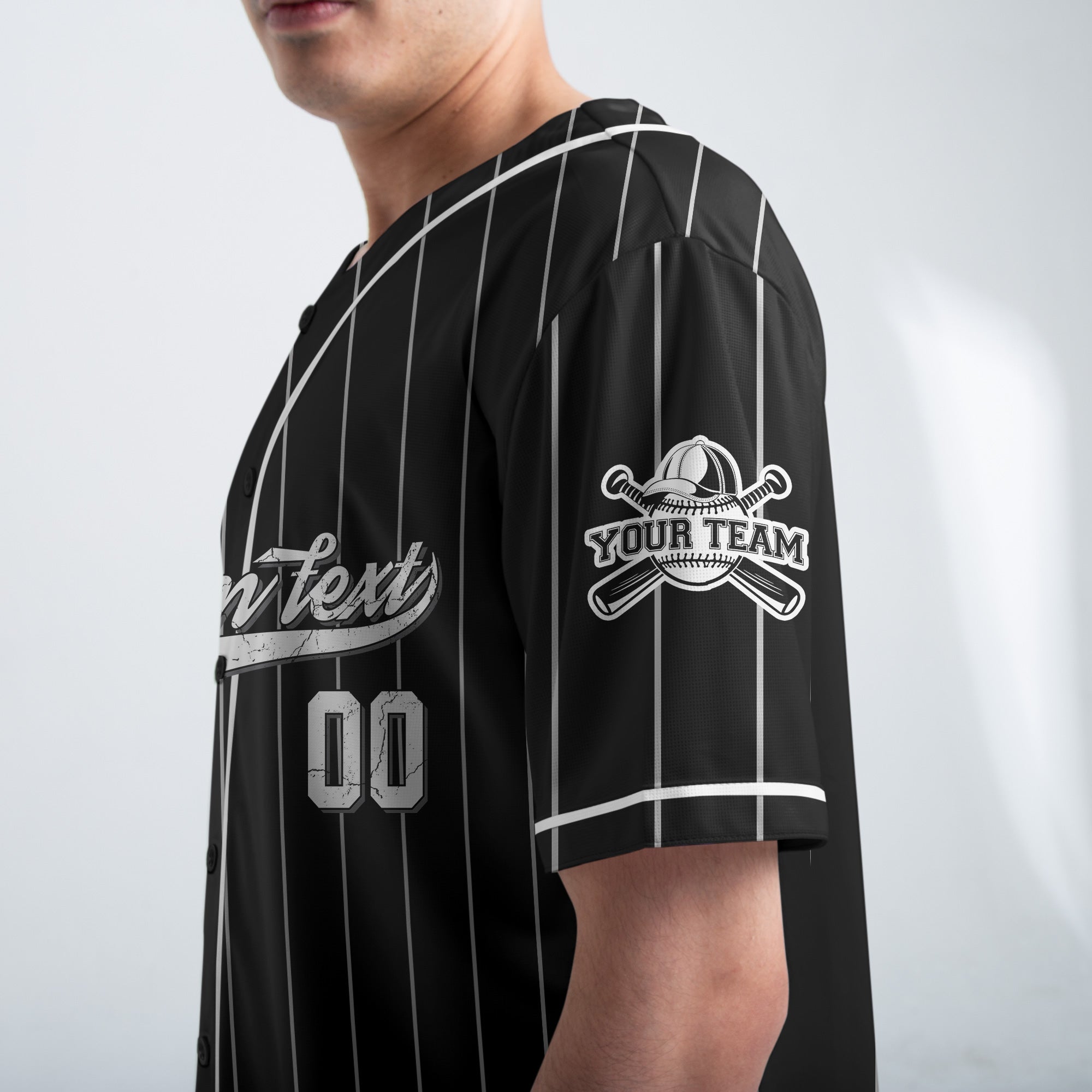 Trust Your Ability - Custom Black and White Stripes Baseball Jersey