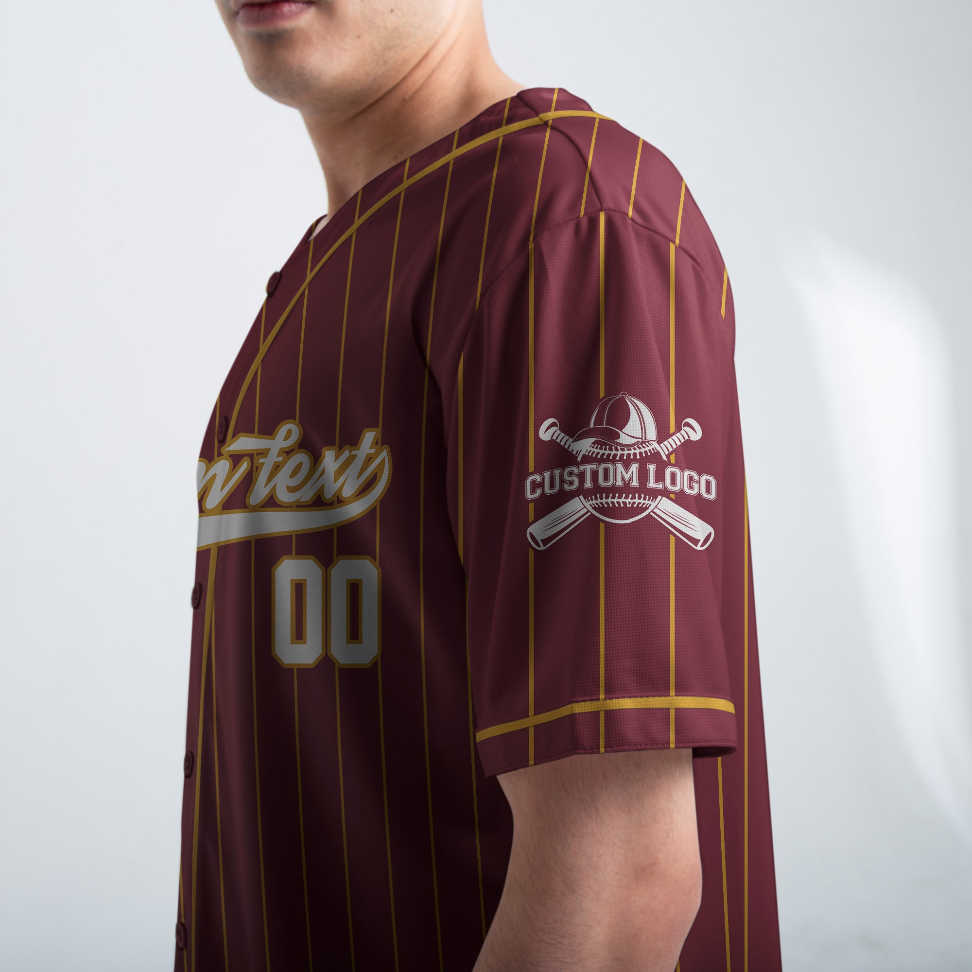 A Dad Trying To Hit A Home Run - Custom Red Gold Baseball Jersey