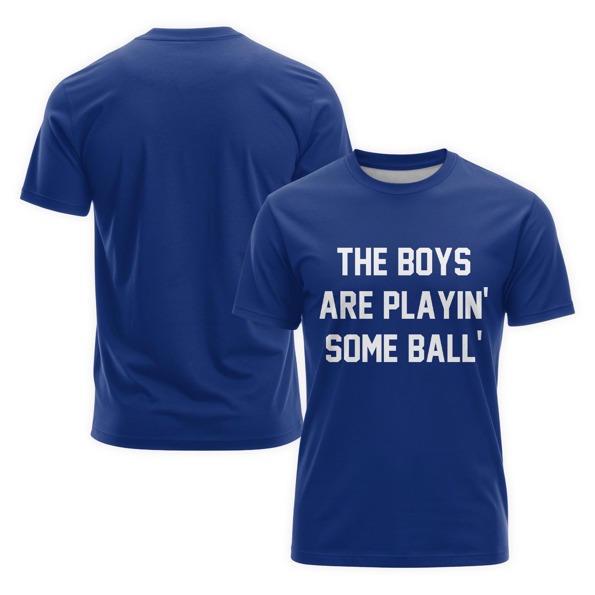 The Boys Are Playing Baseball White Royal Blue T-Shirt