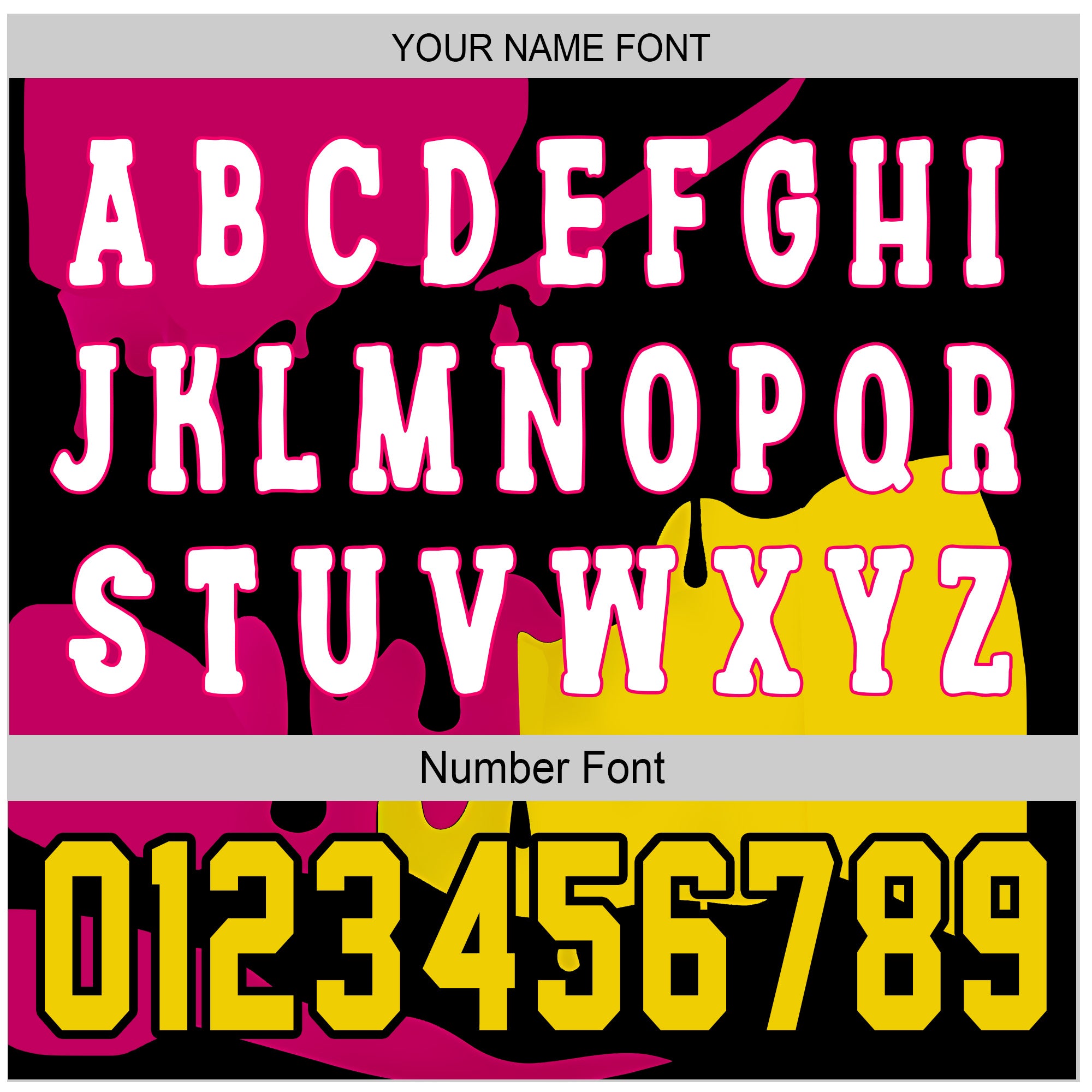 Custom Drip Art Baseball Jersey in Neon Yellow and Magenta on Black