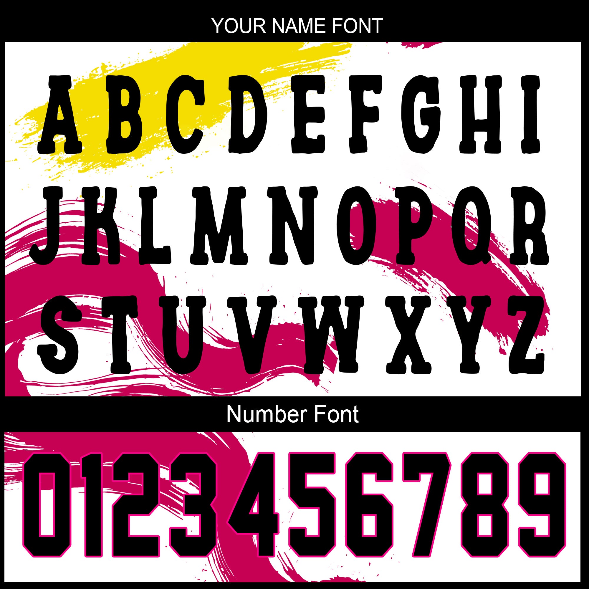 Custom White Baseball Jersey with Neon Yellow and Magenta Paint Strokes