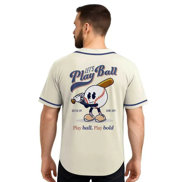 Baseball Retro Character- Let's Play Baseball - Baseball Lovers Retro Shirts Retro Jersey