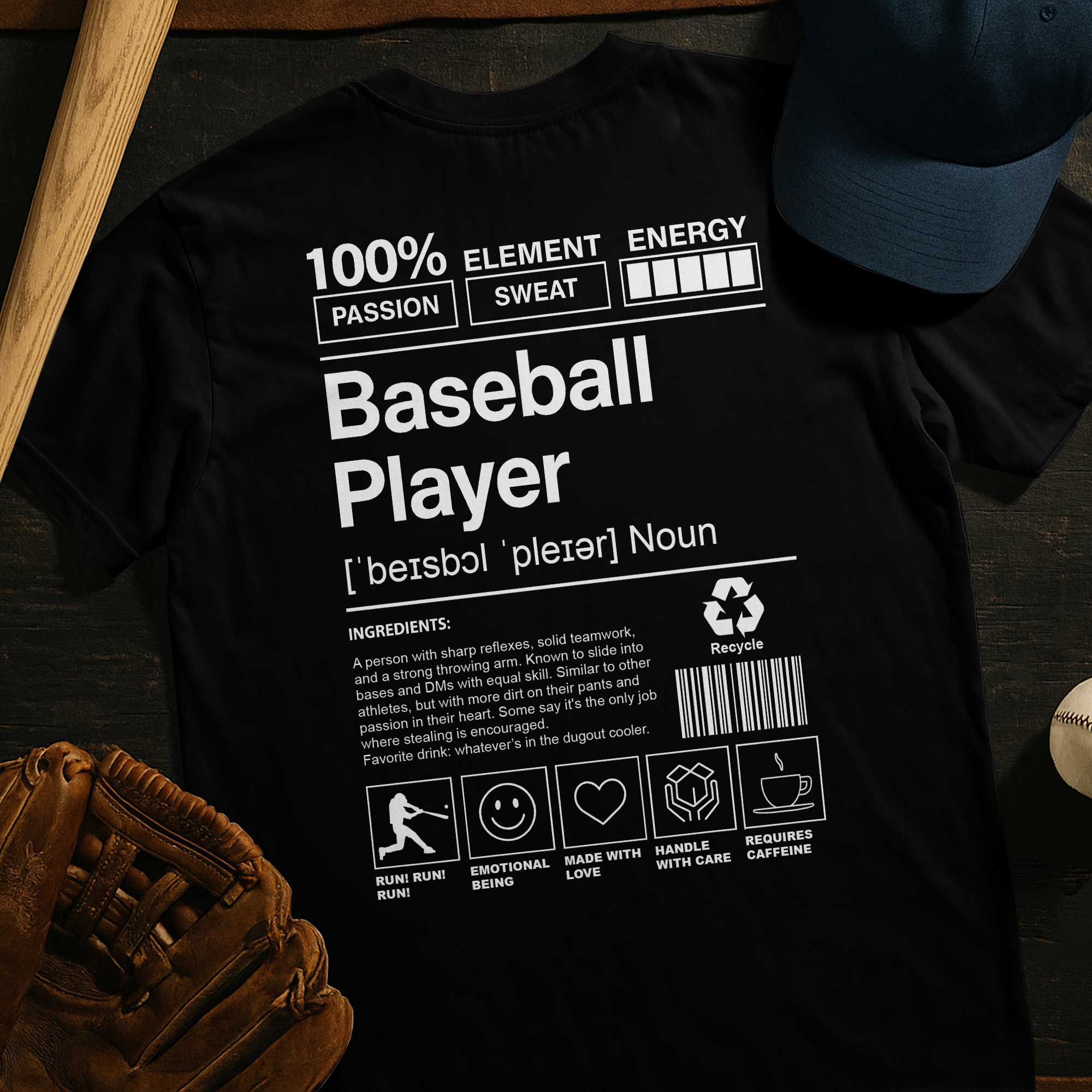 Baseball Ingredient Shirts - Baseball Shirts - Baseball Shirt For Baseball Lovers