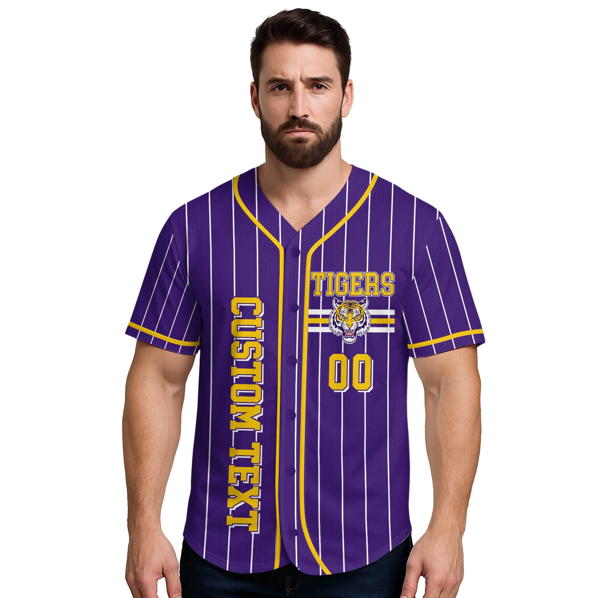 They Not Like Us Tigers - Custom Purple Yellow Baseball Jersey