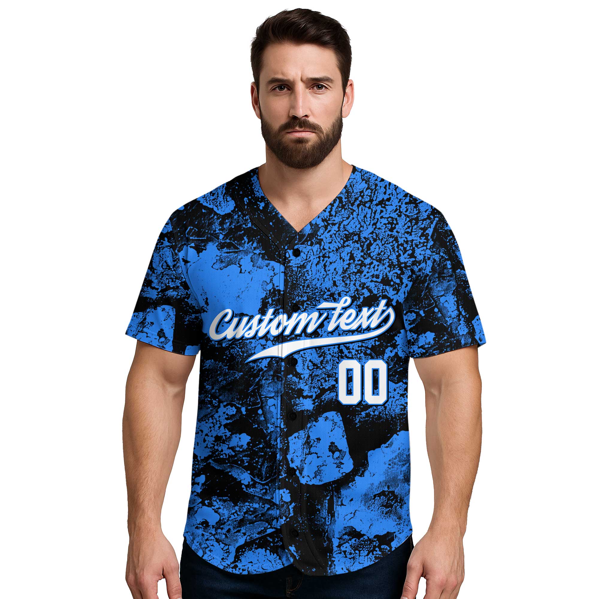 Custom Moss Rock Growth 3D Pattern Baseball Jersey