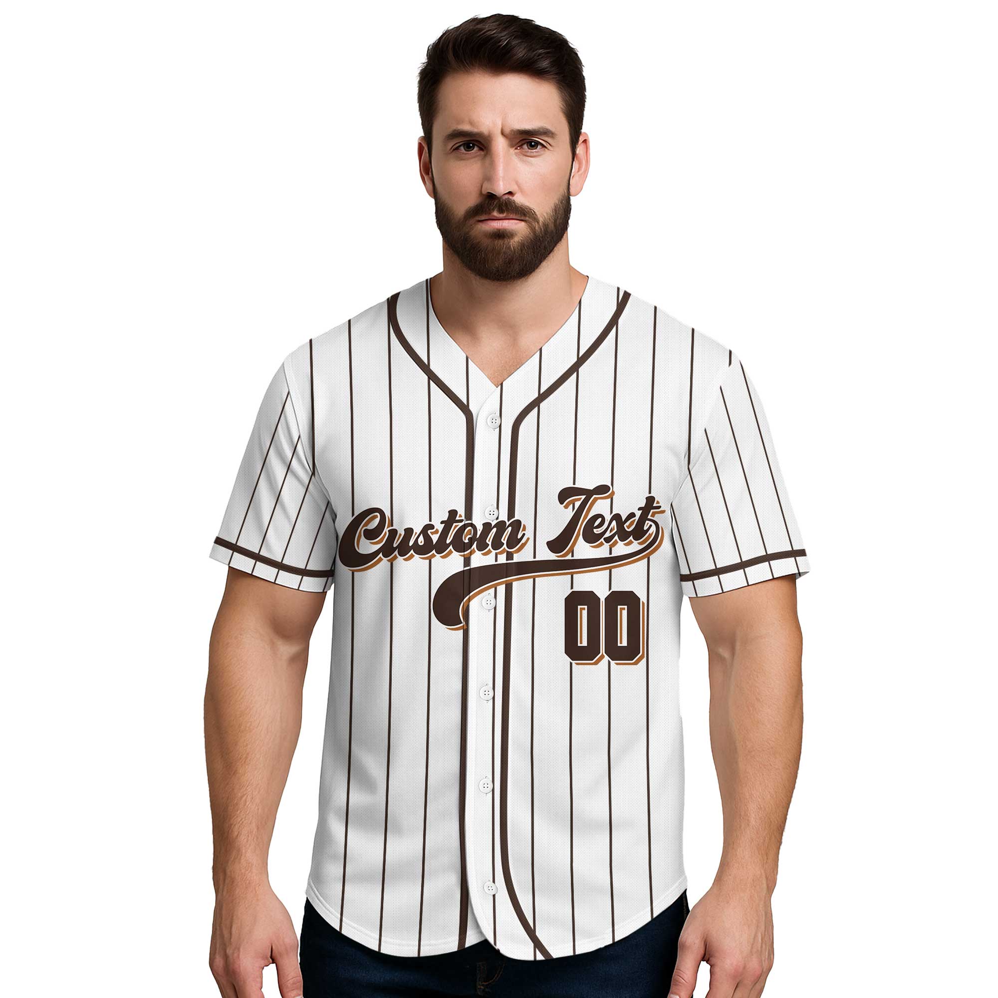 I'm Not Old I'm Classic - Custom White and Brown Stripes Baseball Jersey