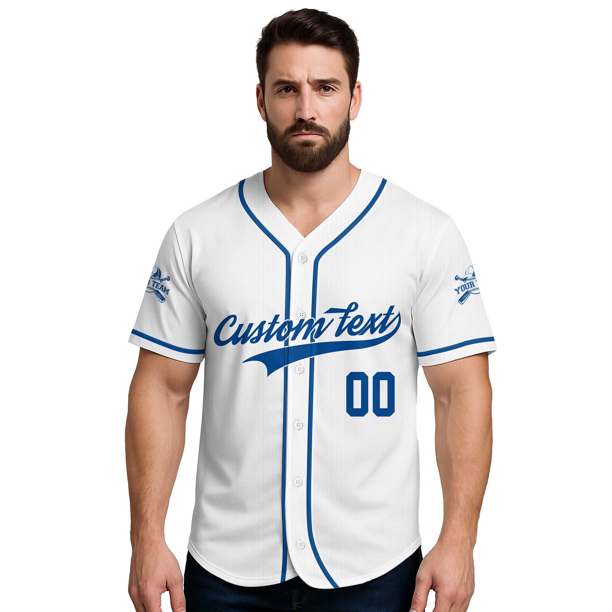 The Boys Are Playing - Custom White and Blue Baseball Jersey
