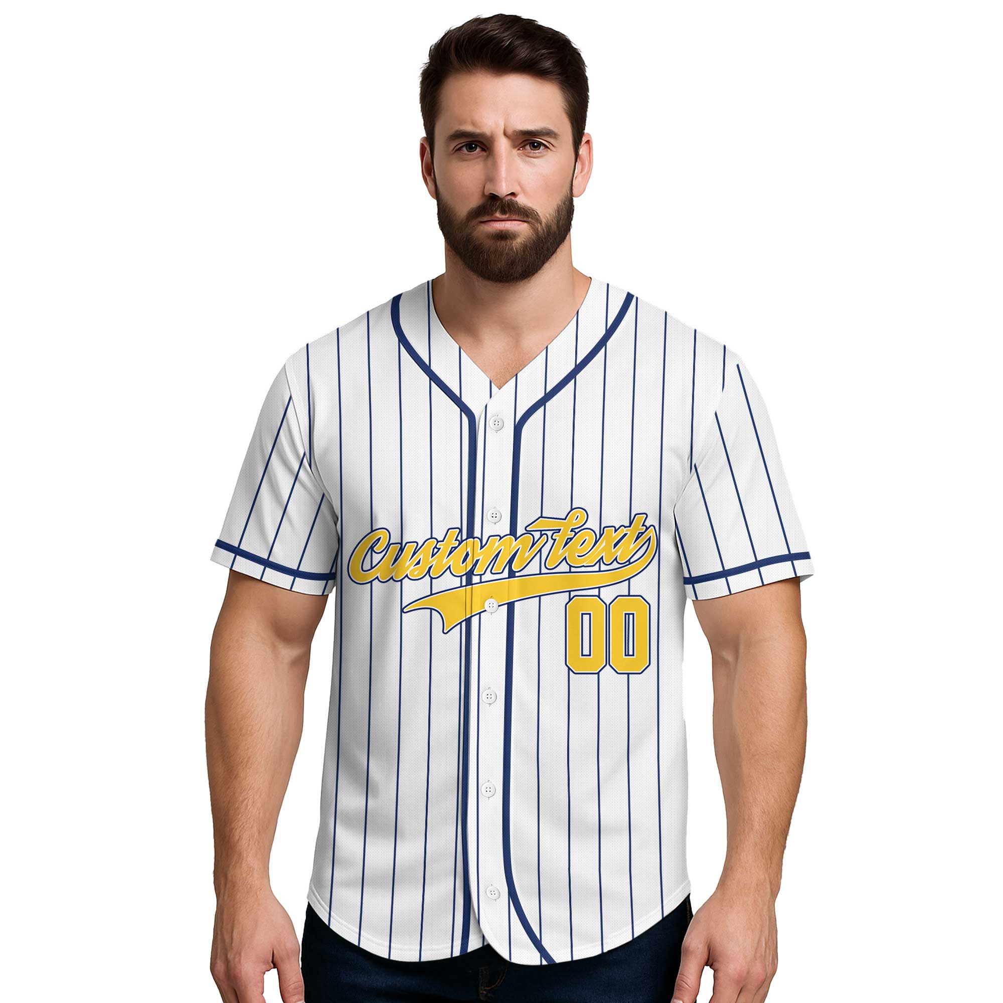 Custom Yellow Purple Navy Baseball Jersey