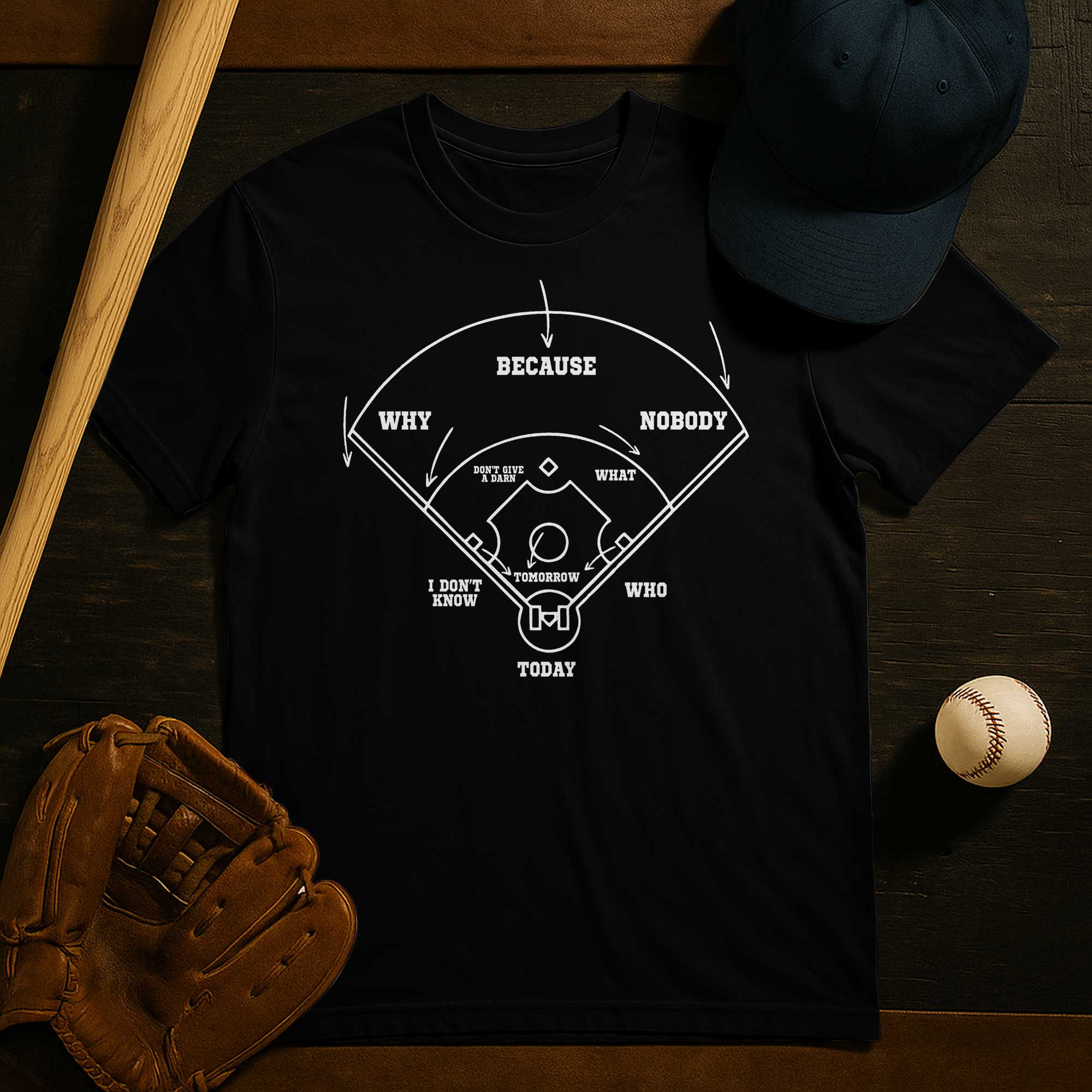 Baseball Classic Comedy Routine Who's on First Baseball T-Shirt