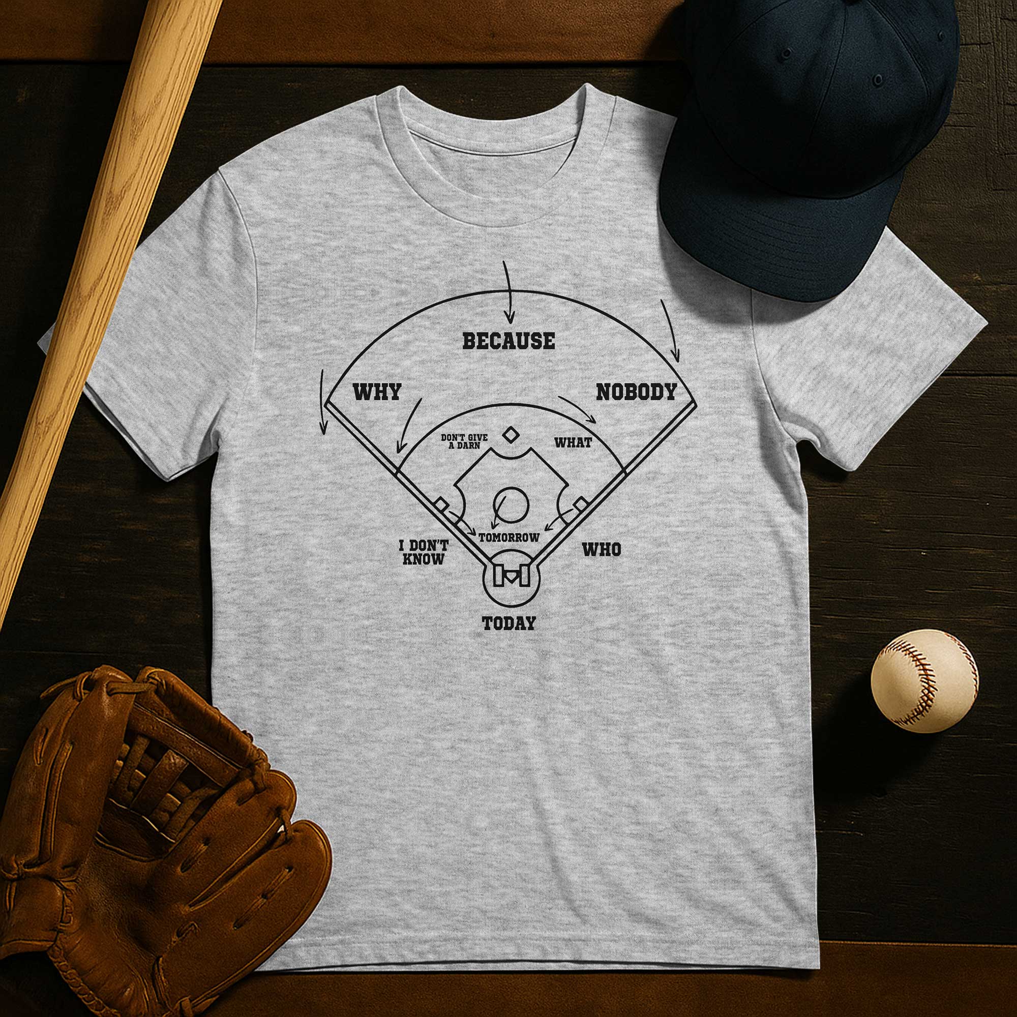 Baseball Classic Comedy Routine Who's on First Baseball T-Shirt