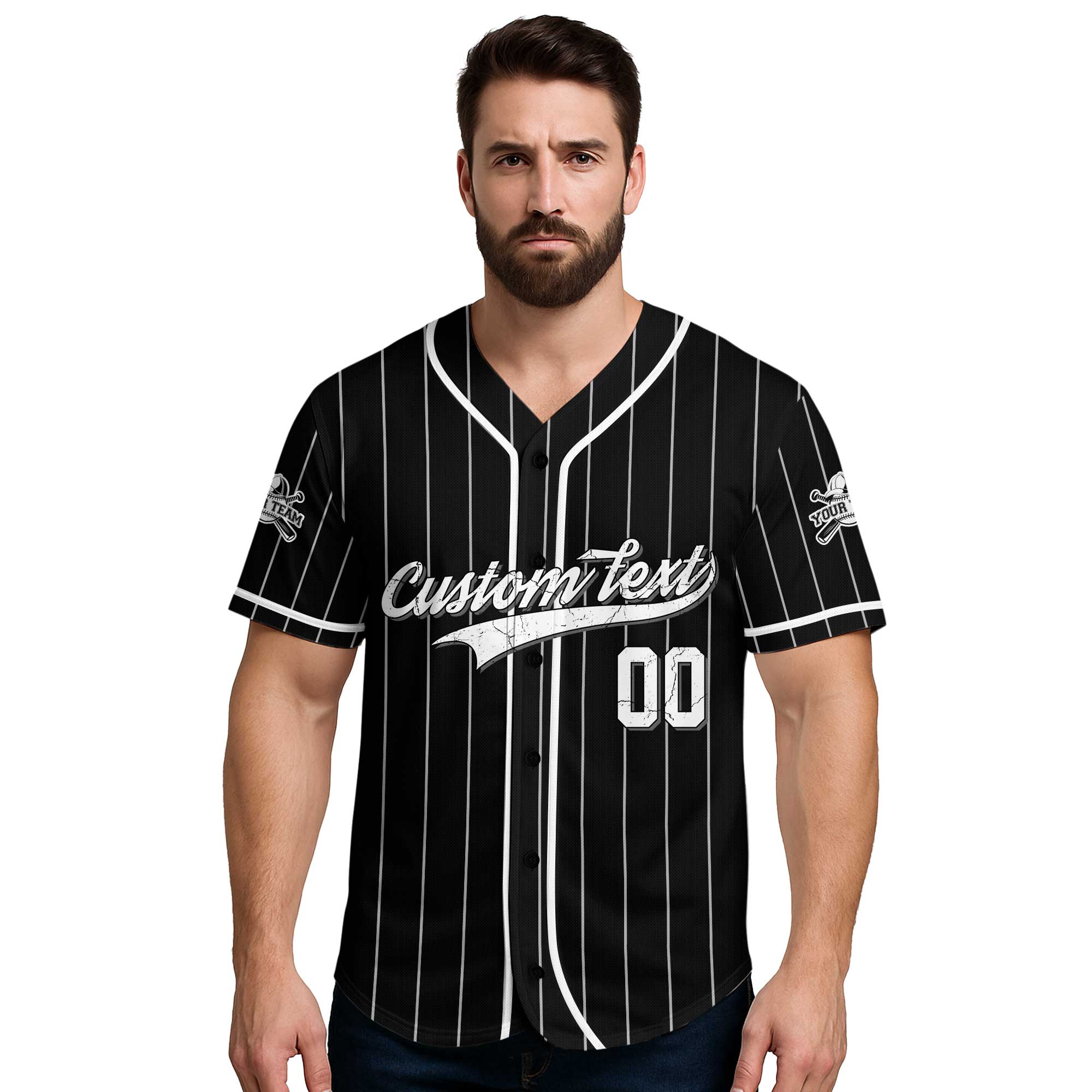 Trust Your Ability - Custom Black and White Stripes Baseball Jersey