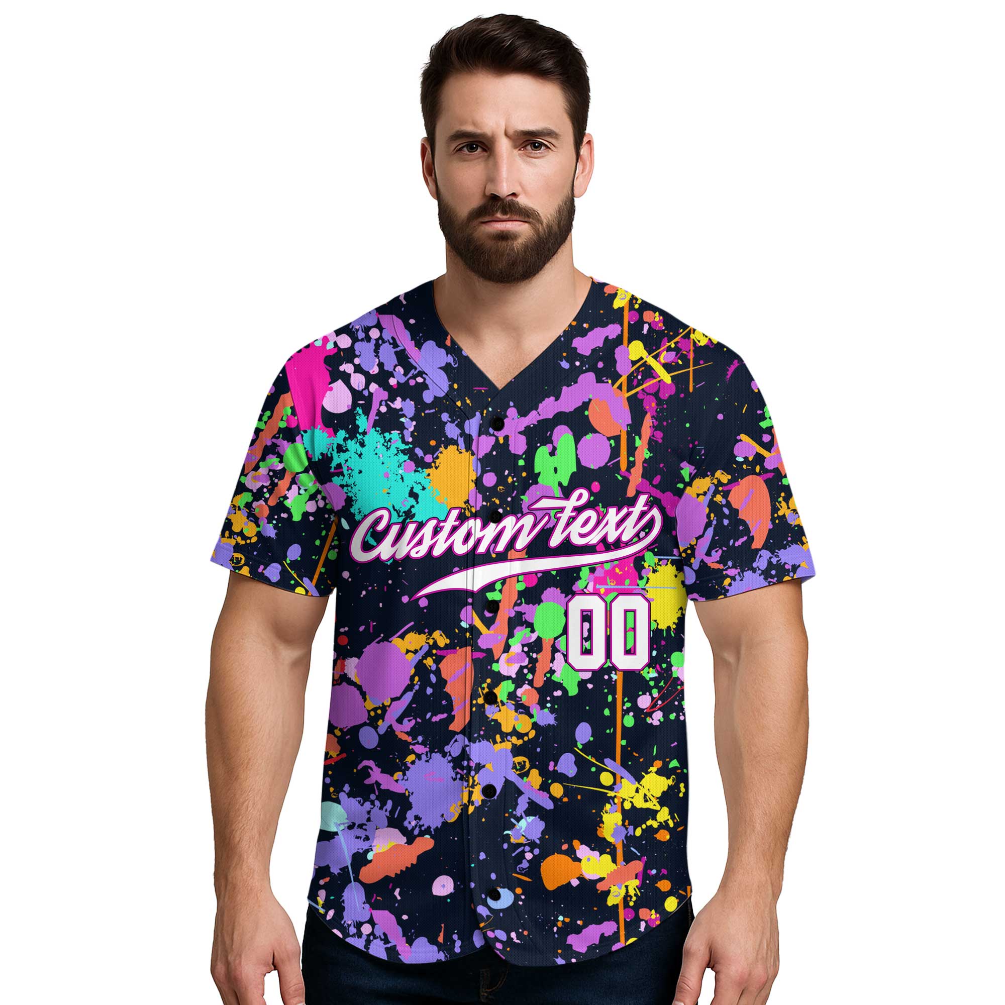 Custom Splashes Graffiti Painting Baseball Jersey
