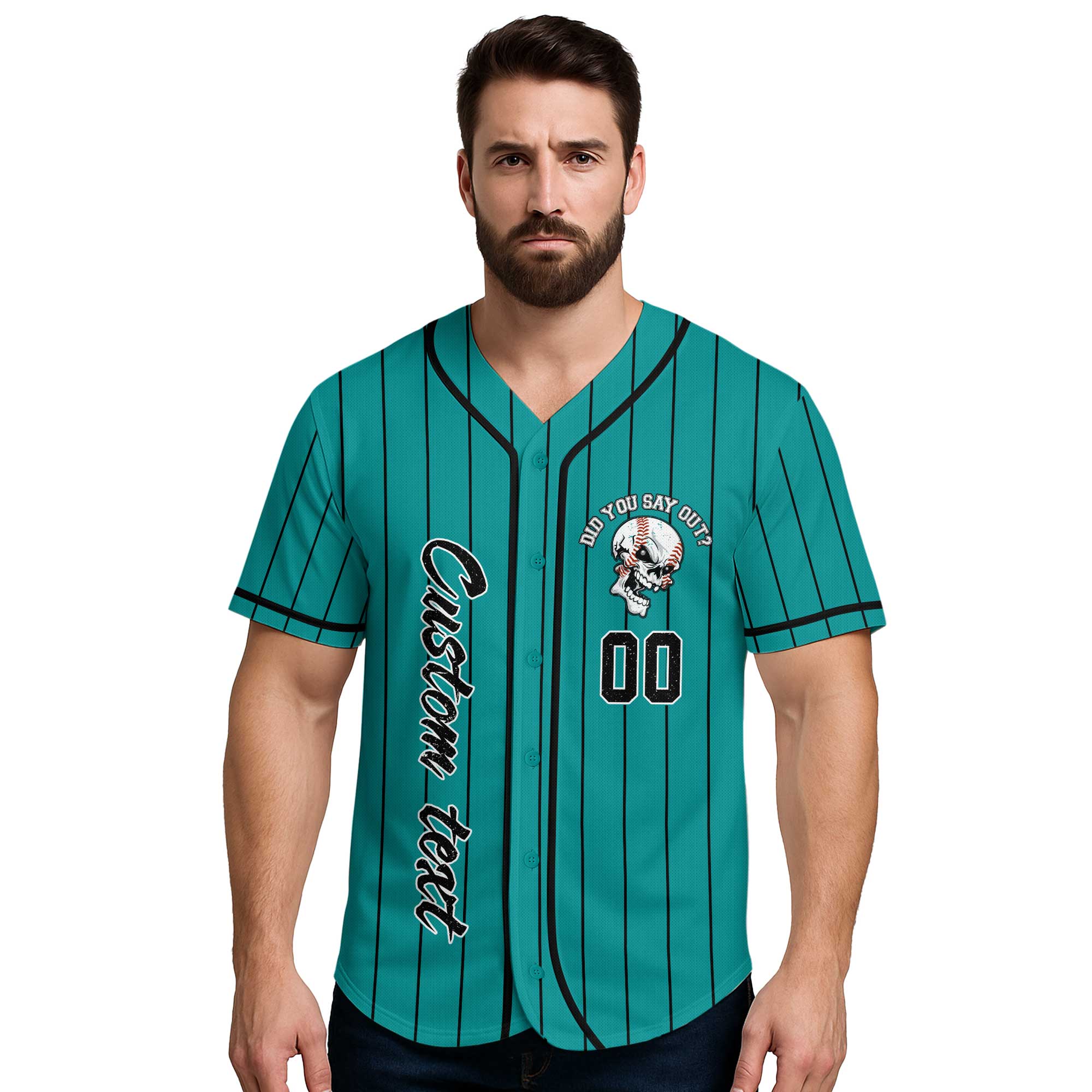Born To Hit A Home Run - Custom Aqua Blue Black Baseball Jersey
