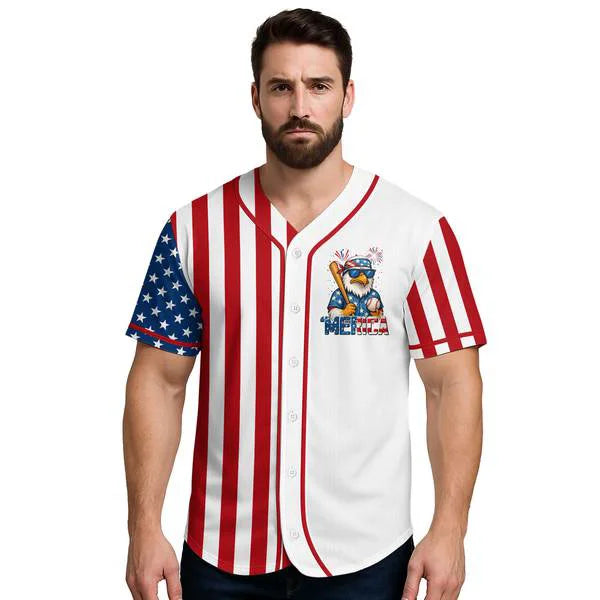 Merica 4th Of July Baseball Jersey Shirt - Baseball Jersey Shirt For Baseball Lover, Baseball Fan