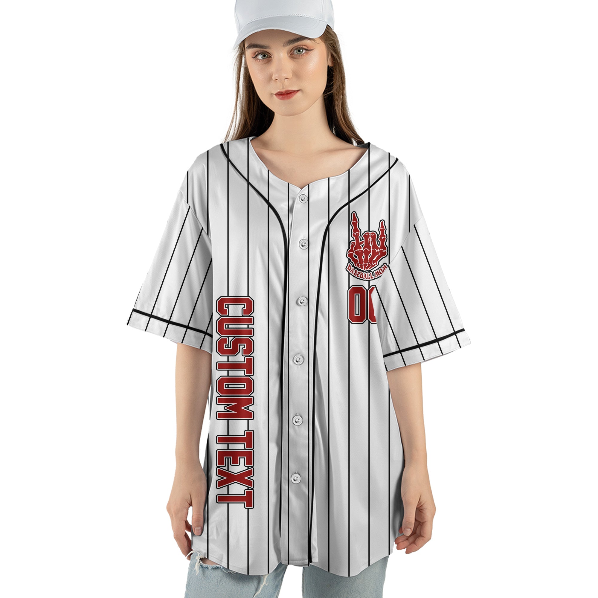 Motherhood Rock It Together - Custom White and Black Stripes Baseball Jersey