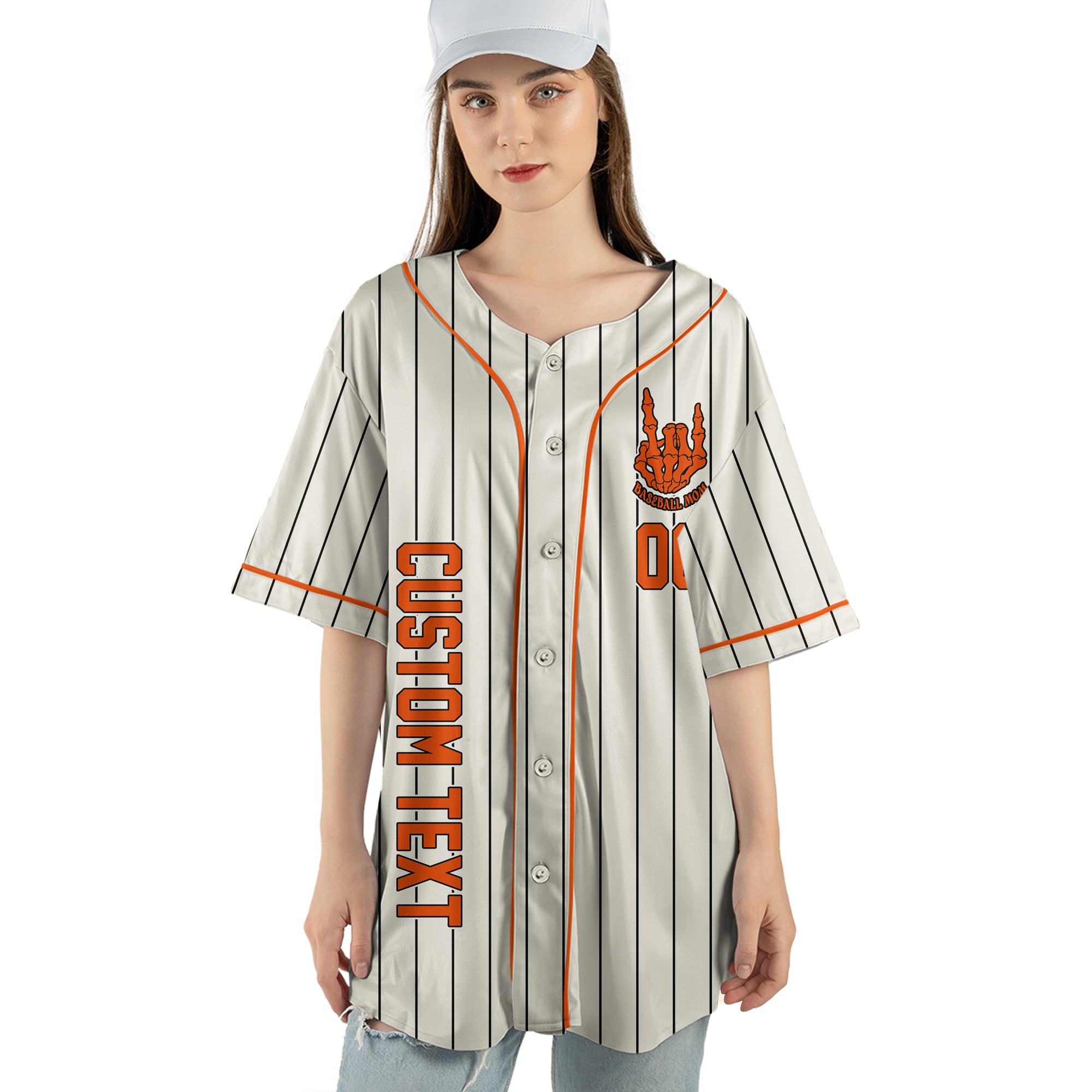 Motherhood Rock It Together - Custom Cream Orange Baseball Jersey