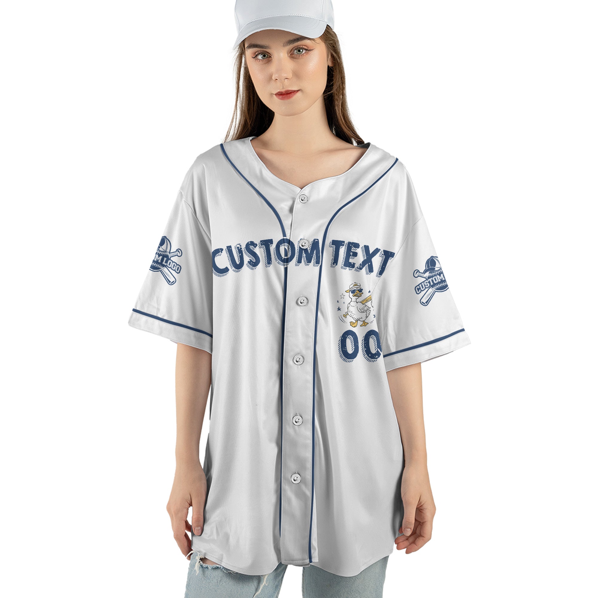 Wanna Be A Baller Shot Caller - Custom White Blue Baseball Jersey