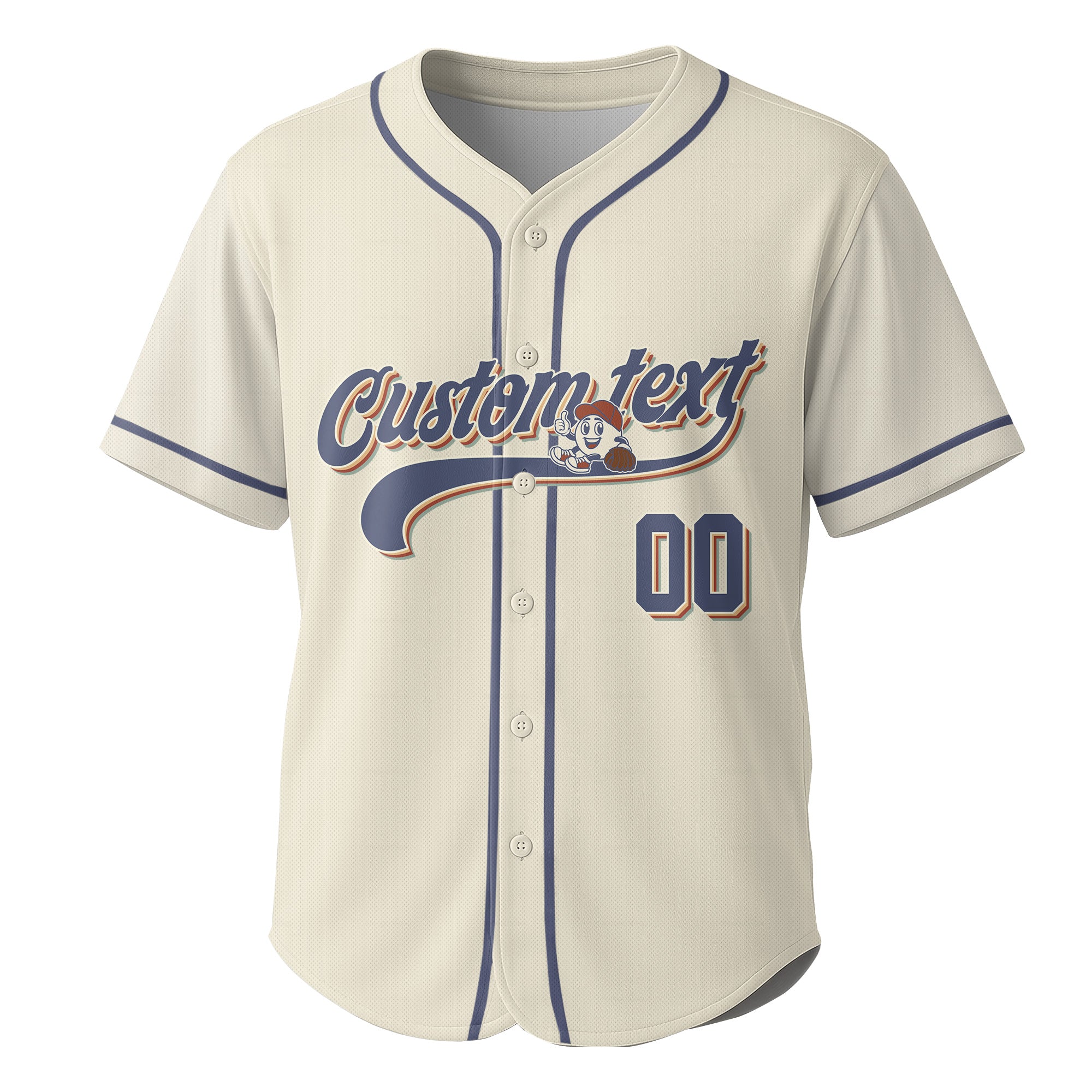 Hey Batter Batter Swing - Custom Cream Navy Baseball Jersey