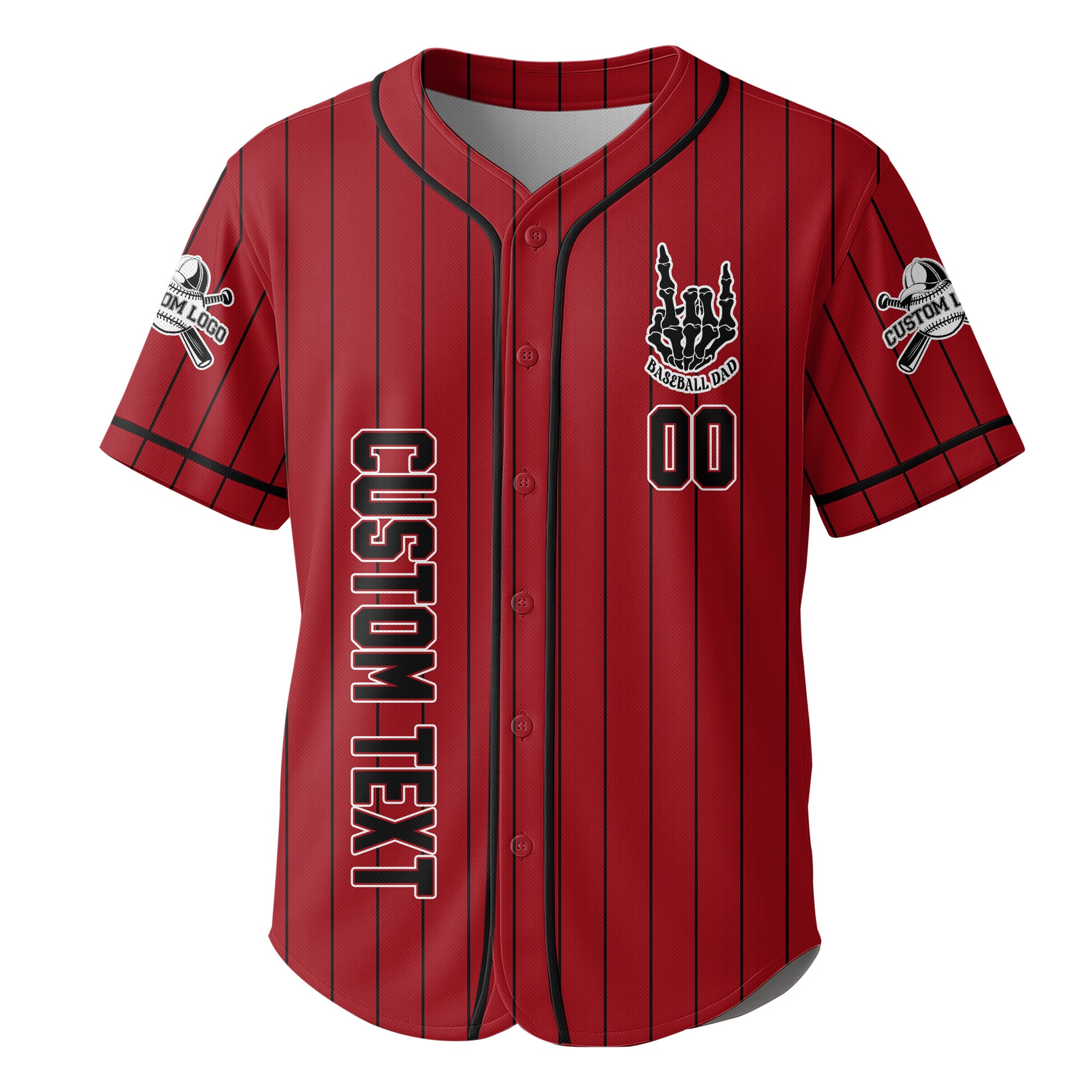FATHERHOOD - Some Days I Rock It, Some Days It Rocks Me, Either Way We're Rockin - Custom Red Black Baseball Jersey