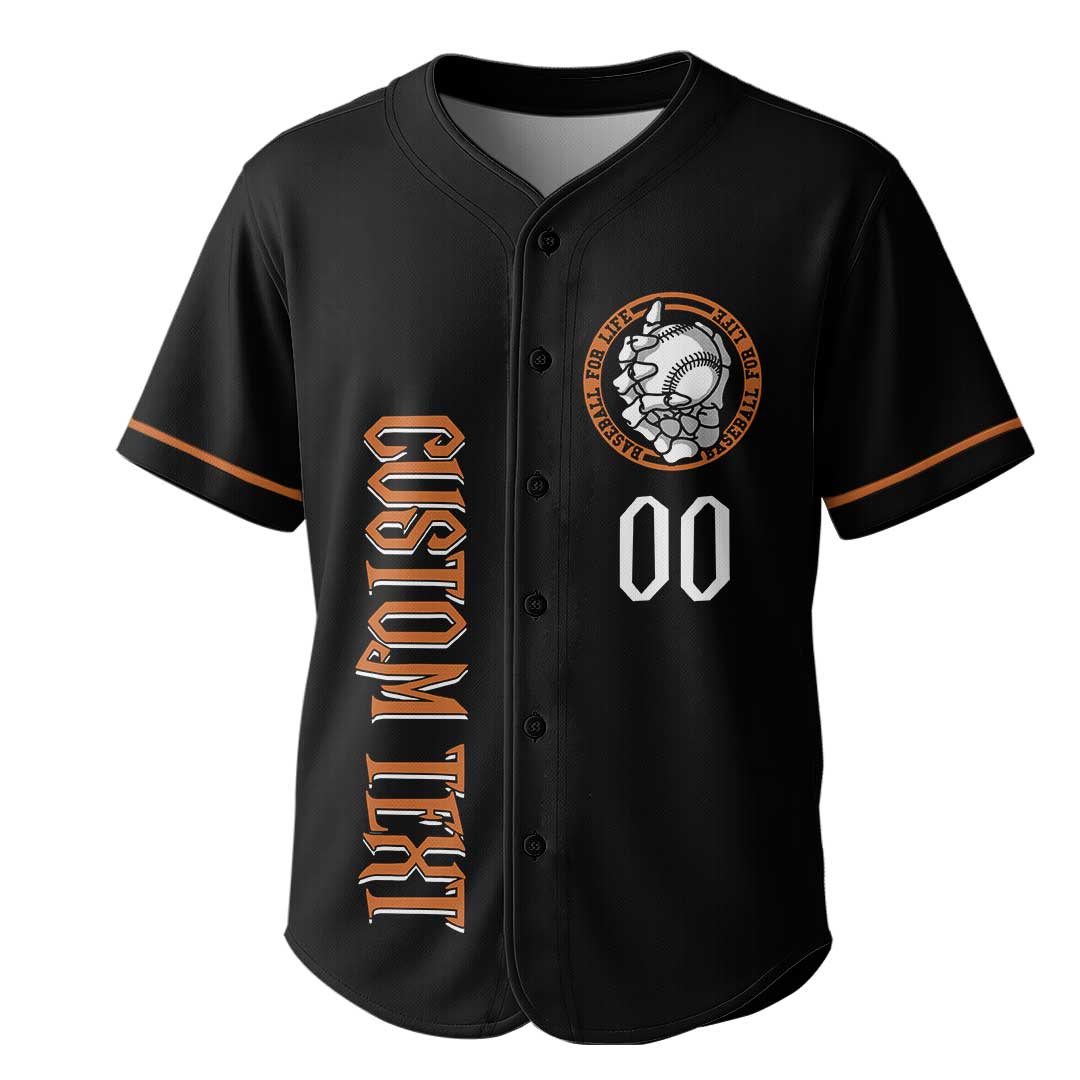 It's Baseball Postseason - Custom Black Orange Halloween Baseball Jersey