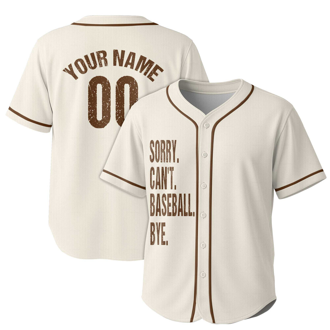 Sorry Can't Baseball Bye - Custom Name Custom Number Baseball Jersey -  Funny Baseball Jersey, Baseball Life Jersey