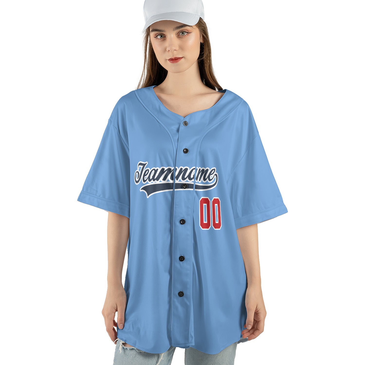 Sky Blue Custom Jersey – Personalized Name & Logo on Vintage Powder Blue Style