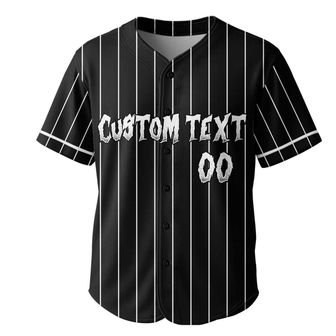 All Hail Base-Haunted-Ball - Custom Black White Halloween Baseball Jersey