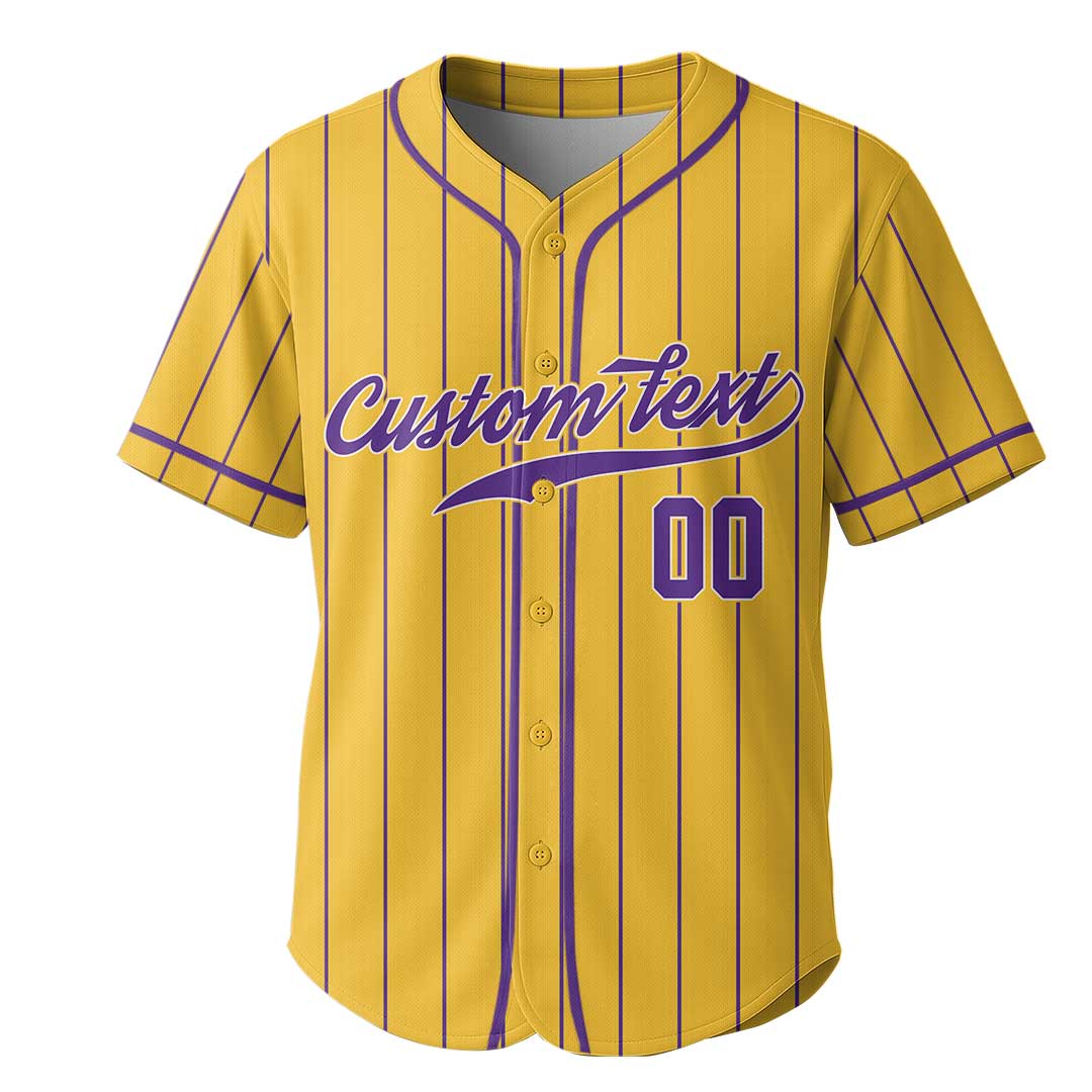 Let's Go - Custom Yellow Baseball Jersey