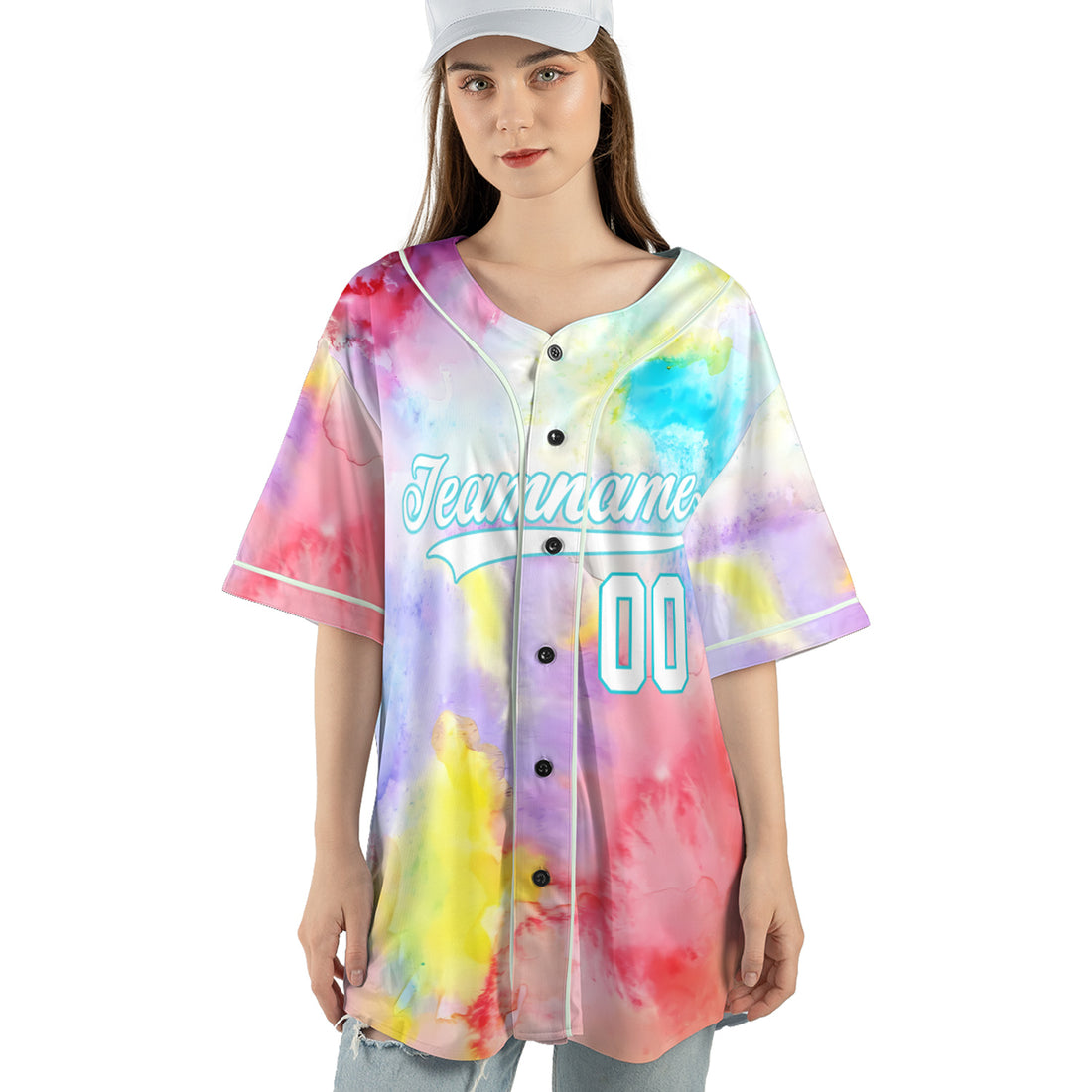 Custom Pastel Splash Baseball Jersey – Watercolor Vibe Drop