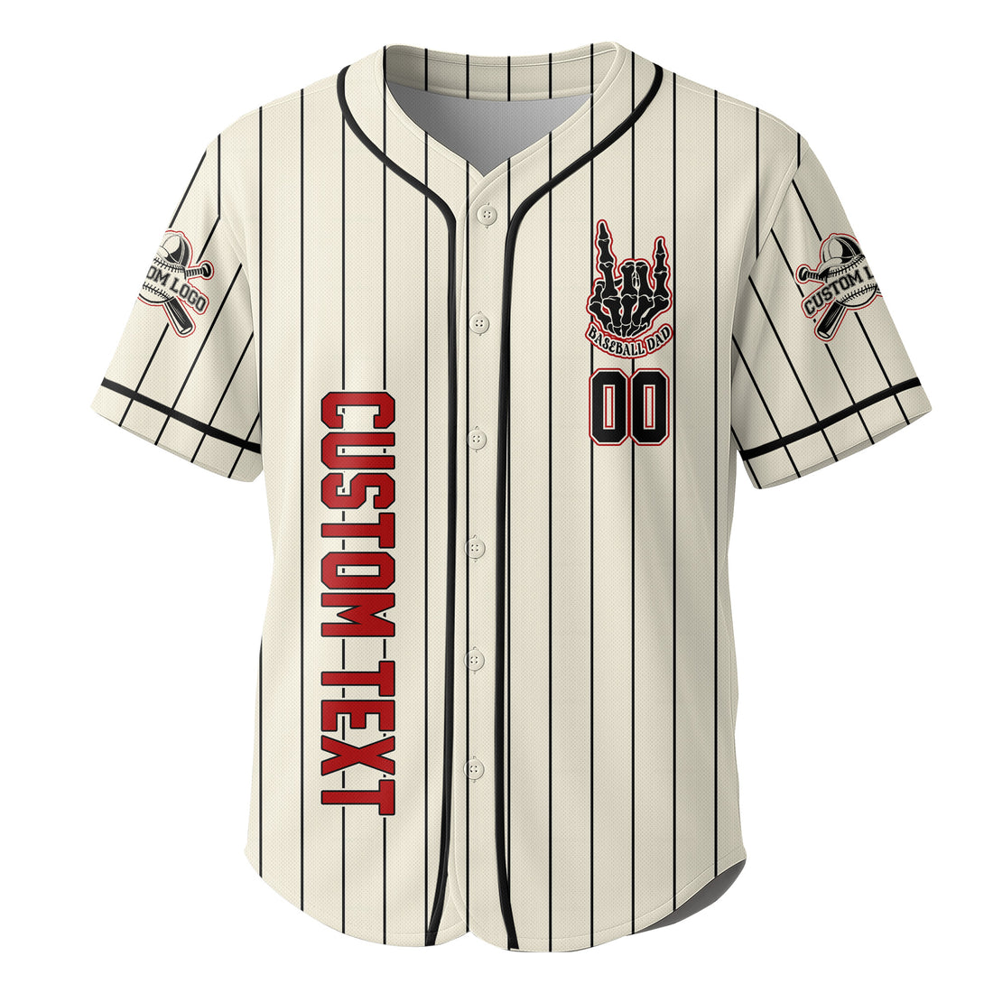 FATHERHOOD - Some Days I Rock It, Some Days It Rocks Me, Either Way We're Rockin - Custom Cream and Black Stripe Baseball Jersey