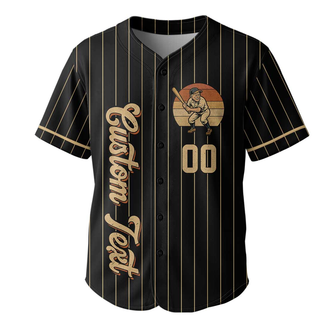 The Only Things I Run Is Out Of Breath - Custom Black Baseball Jersey