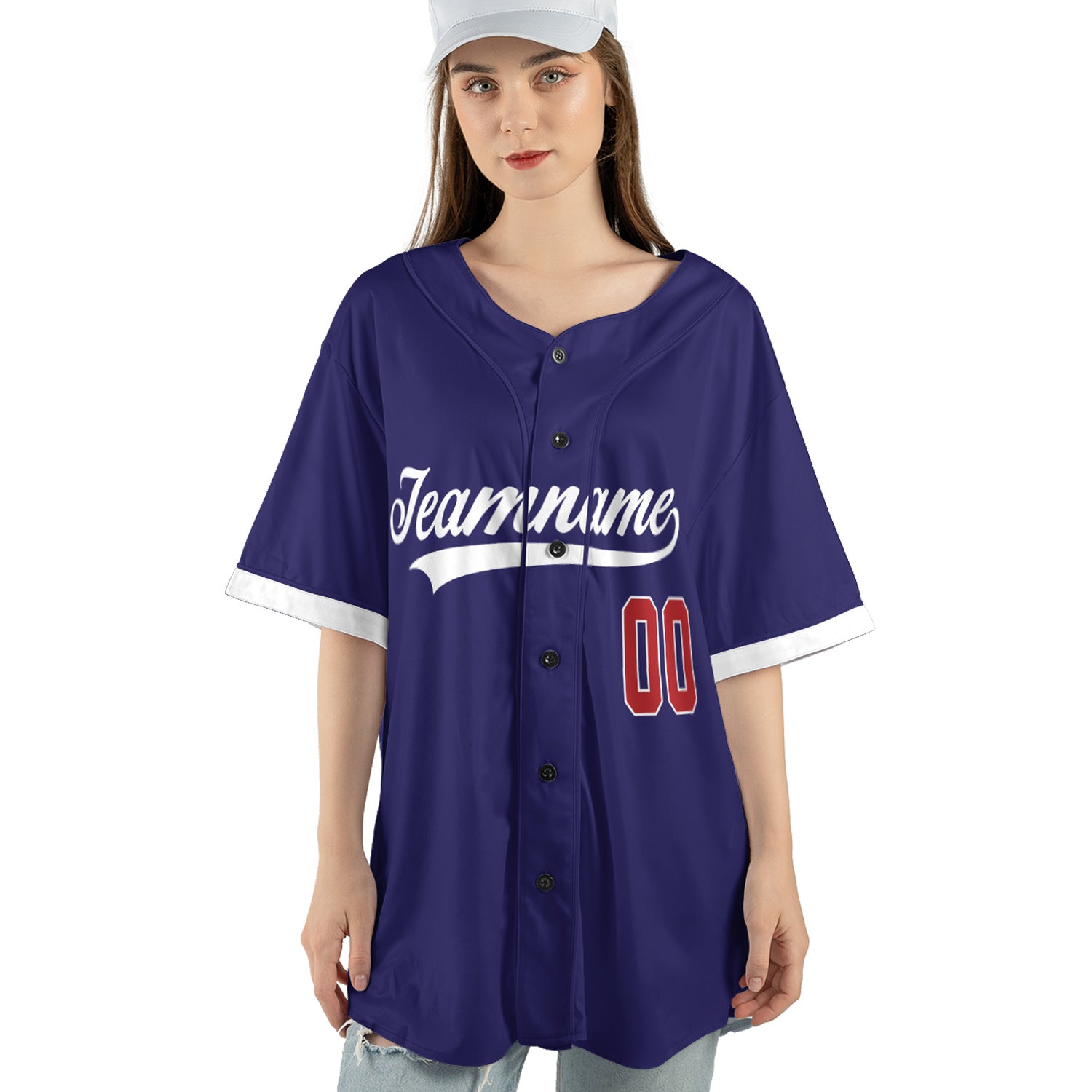 Navy Bold Custom Jersey – Personalized Name & Logo on Classic Blue Baseball Style