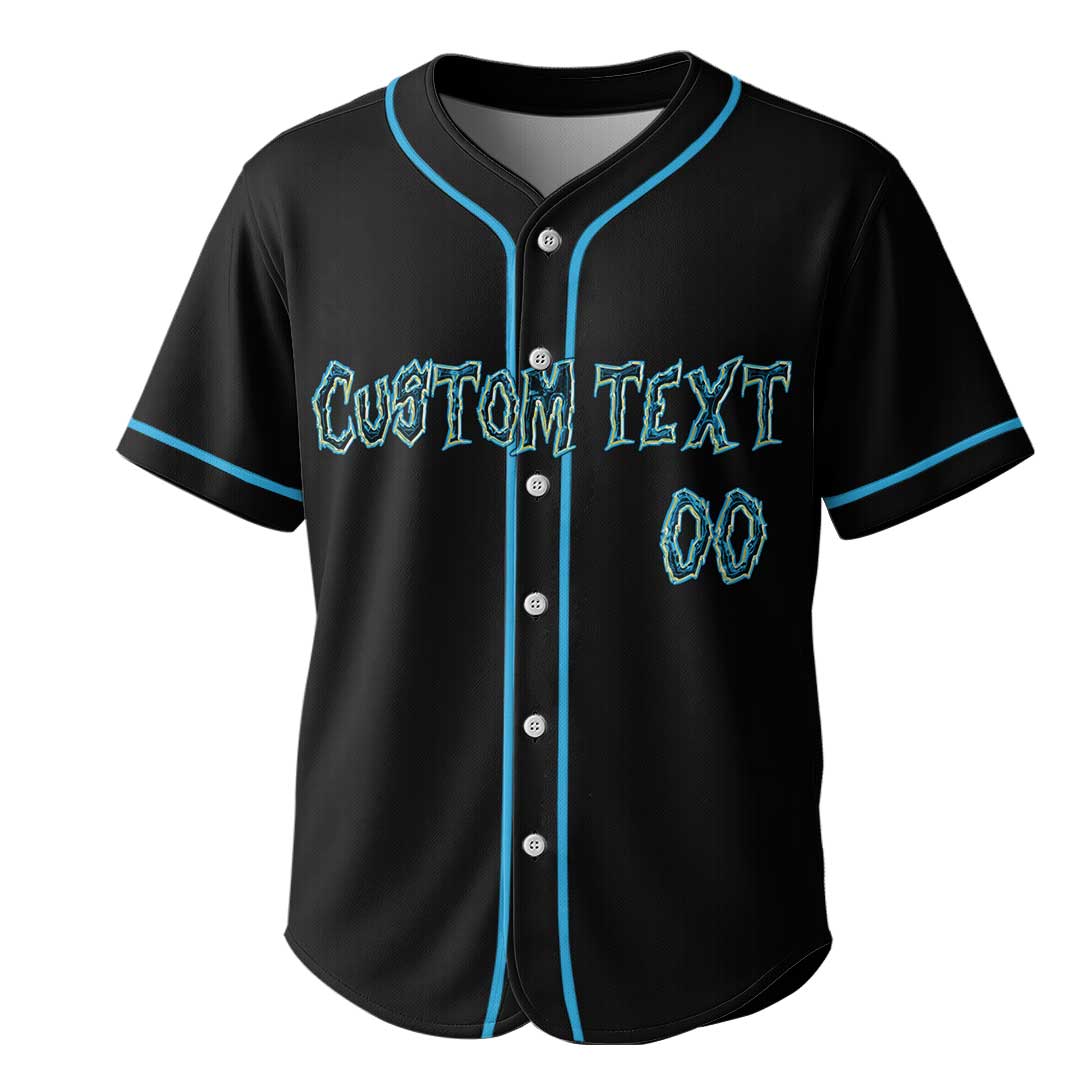 My Bat Is Big My Patience Is Not - Custom Black Skull Baseball Jersey
