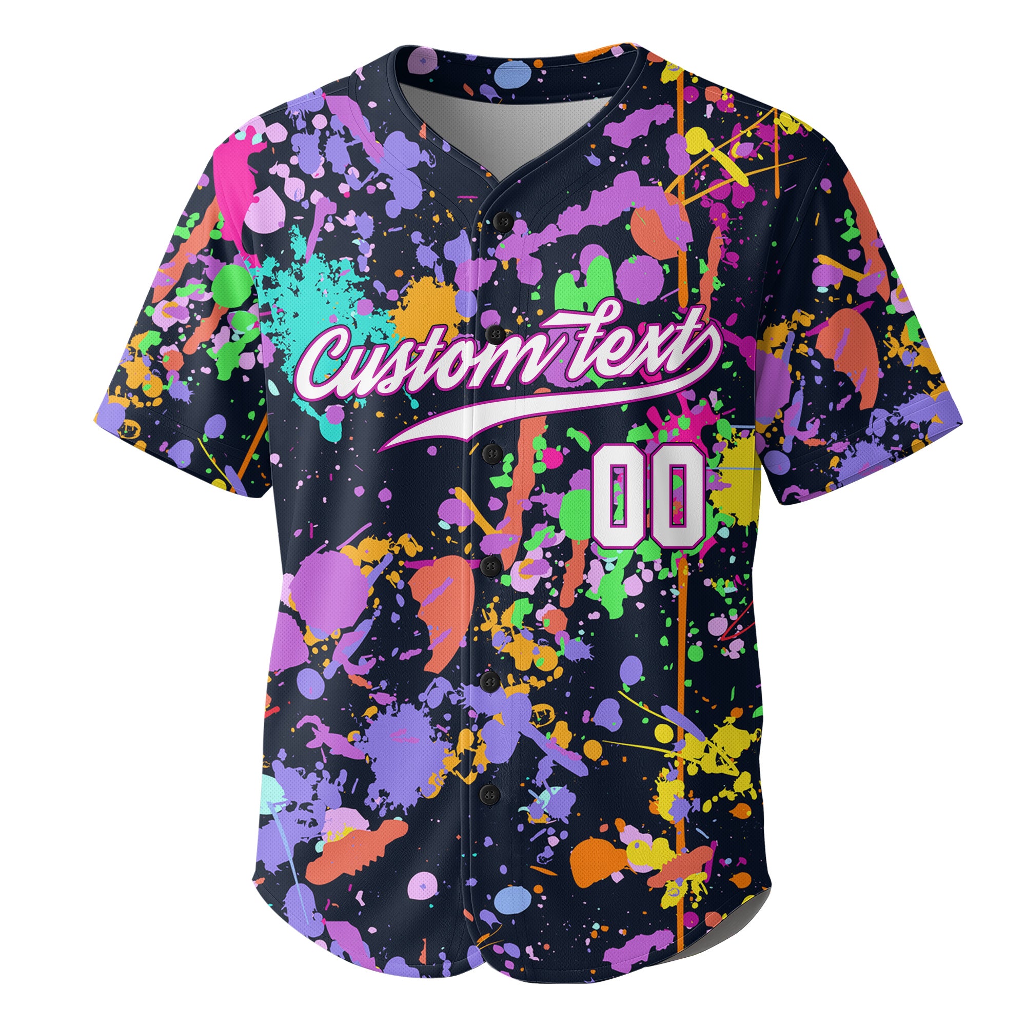 Custom Splashes Graffiti Painting Baseball Jersey