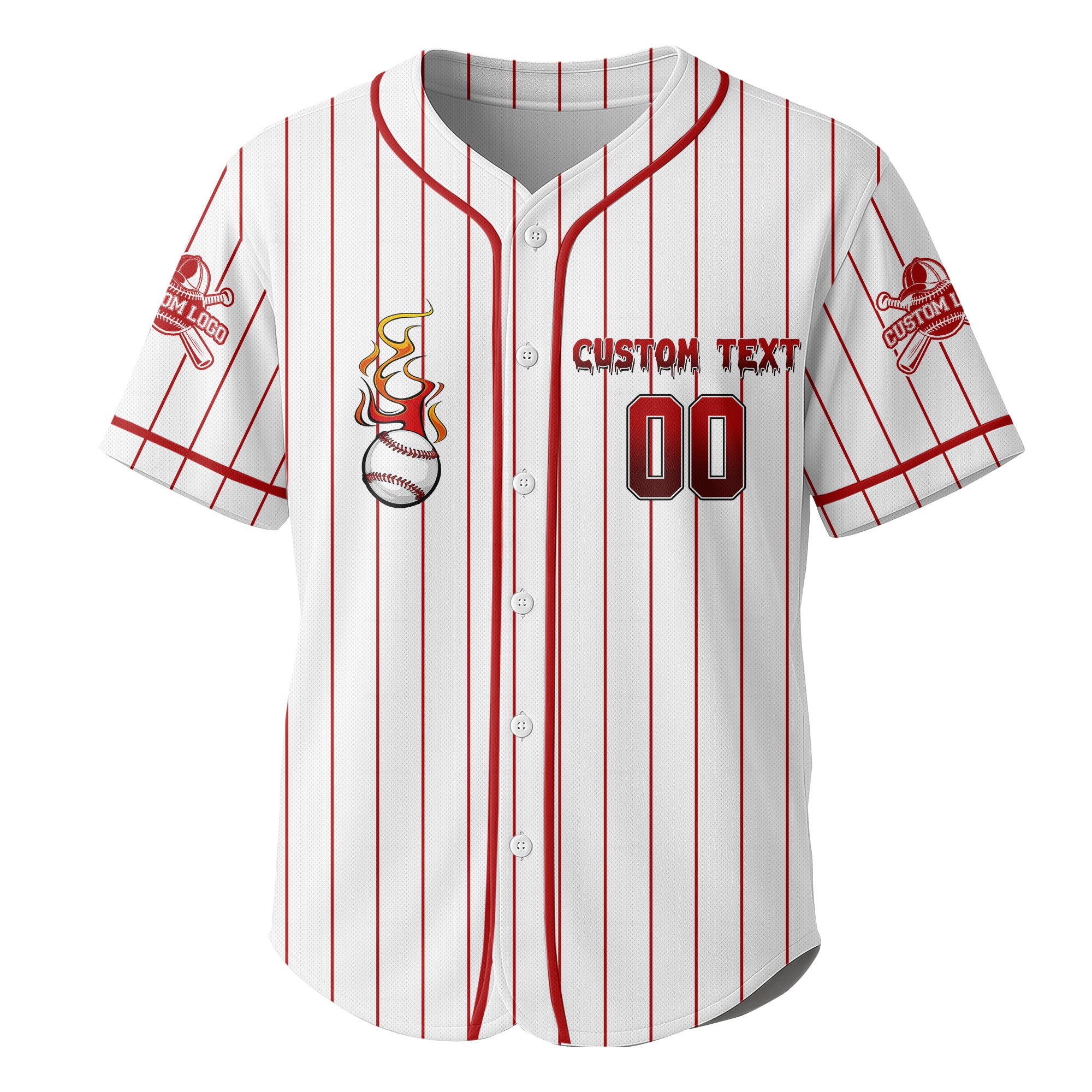 Custom Red Striped Baseball Jersey - Go Grab Your Balls