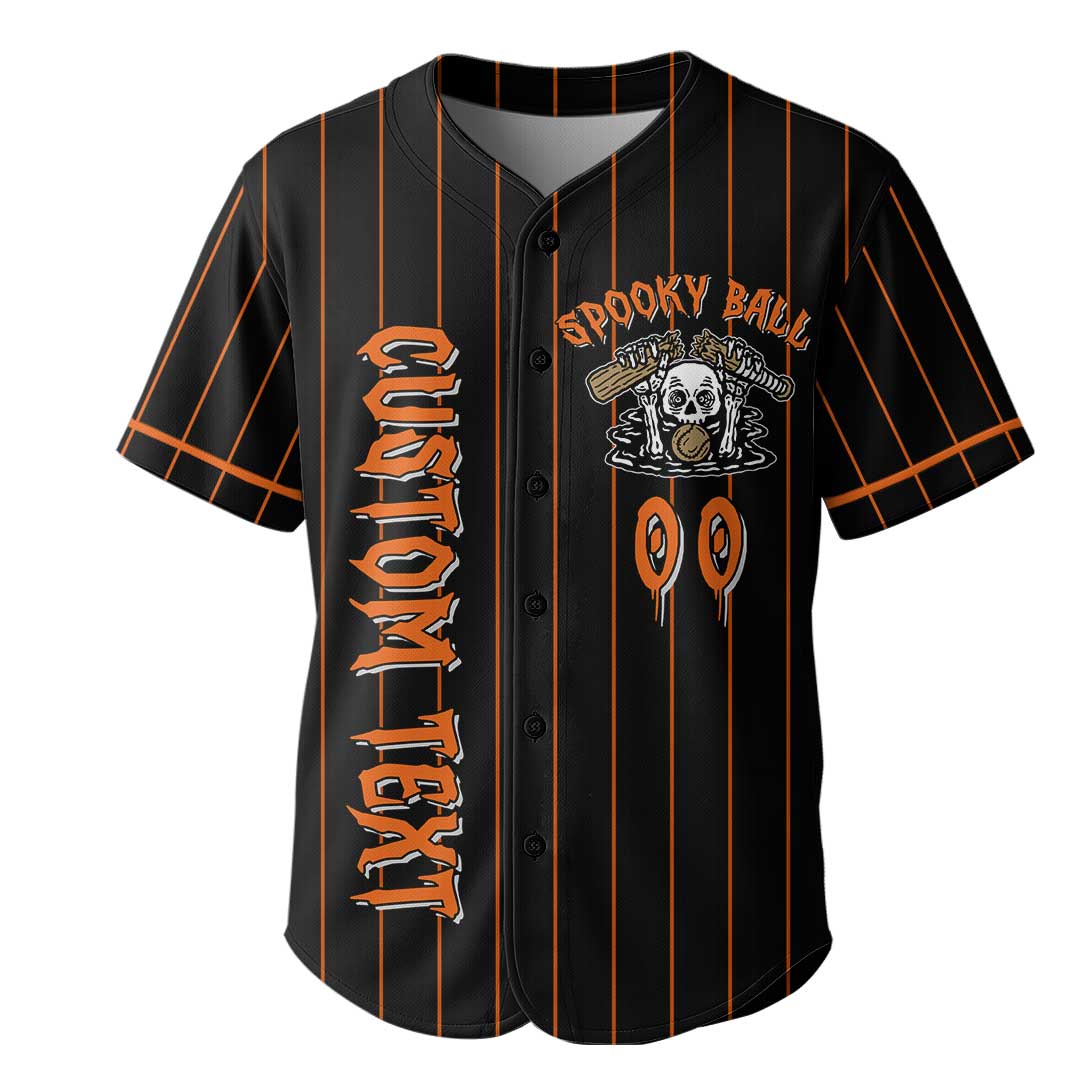Bat To The Bone - Custom Orange Halloween Baseball Jersey
