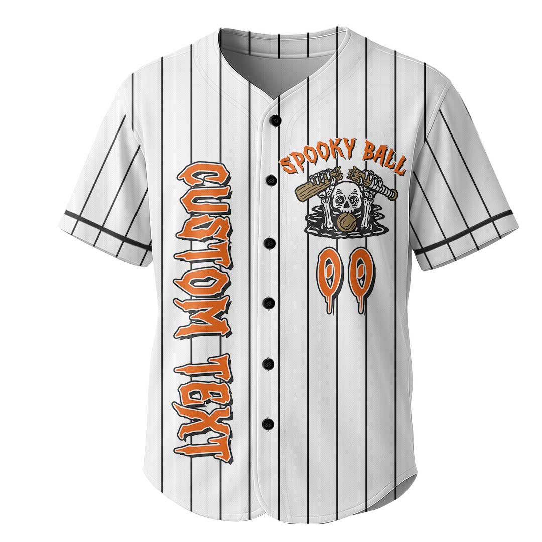 Bat To The Bone - Custom Orange Halloween Baseball Jersey