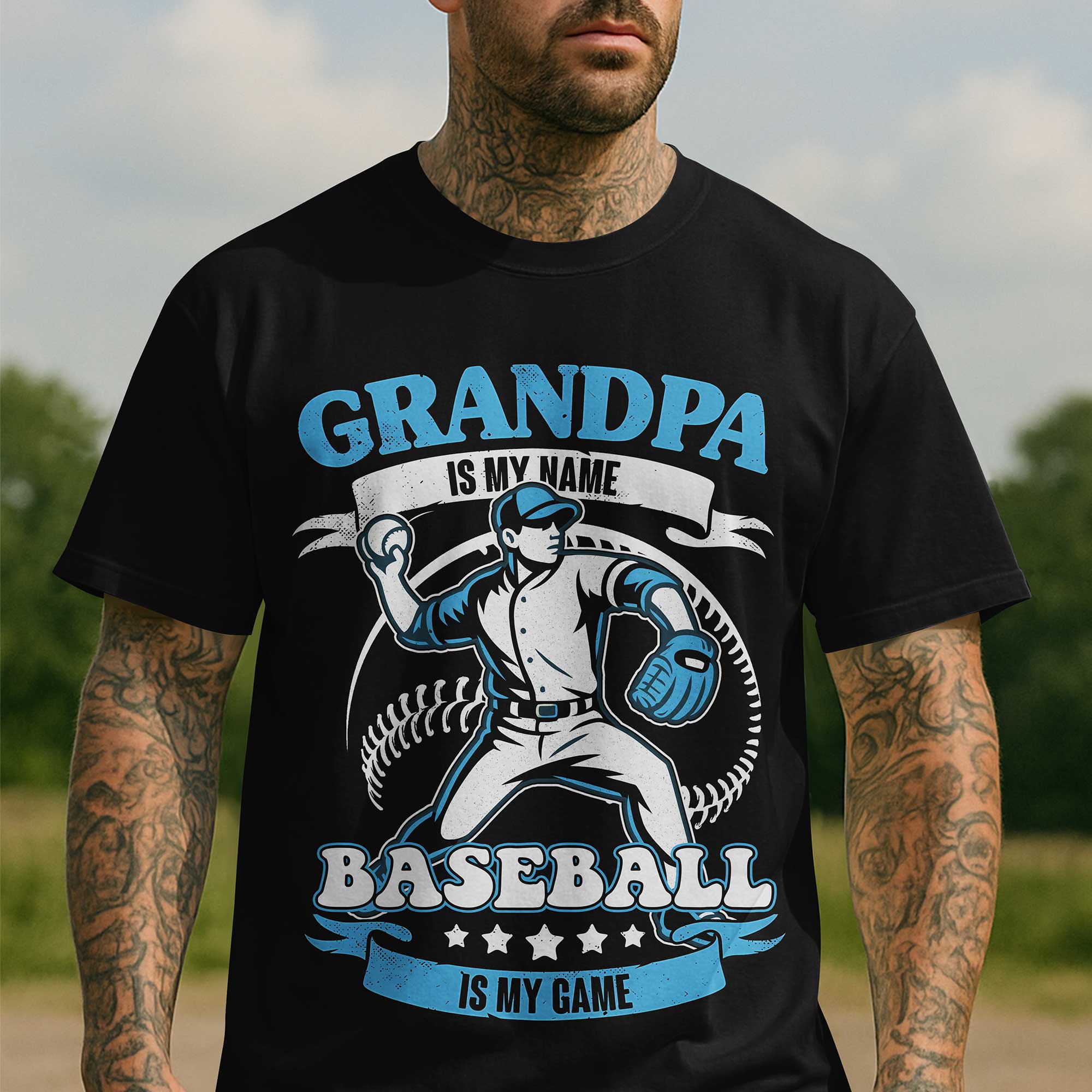 Baseball Is My Game - Black and White Baseball T-Shirt