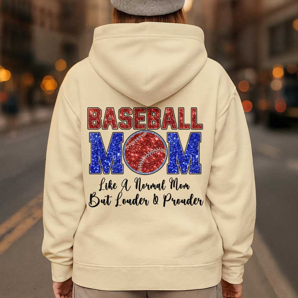 Baseball Mom Louder and Prouder - All Over Print Baseball Hoodie