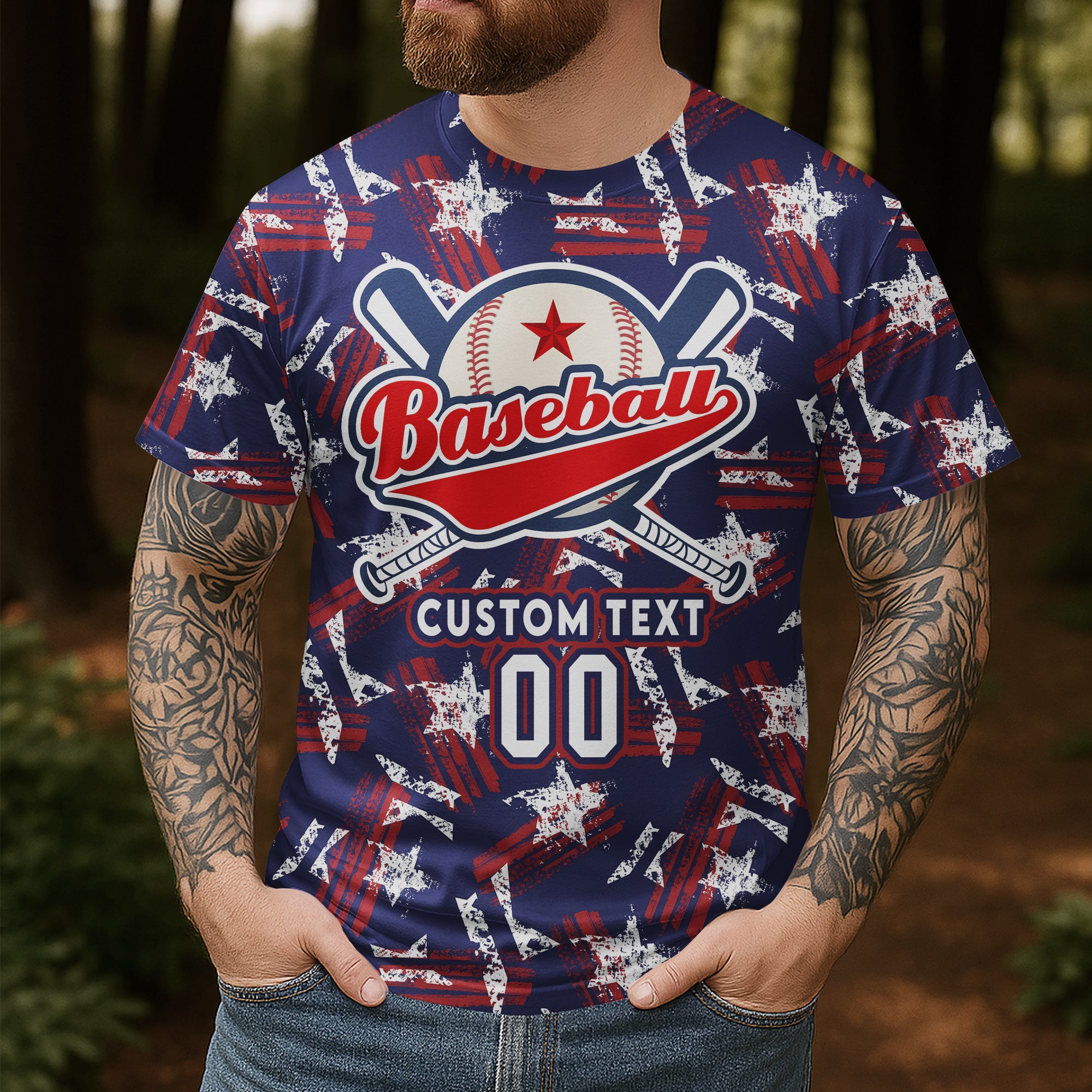 American Favourite's Pastime Custom All Over Print Baseball T-Shirt