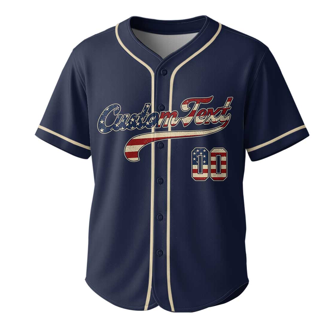 Baseball Dad - Custom Navy White Baseball Jersey