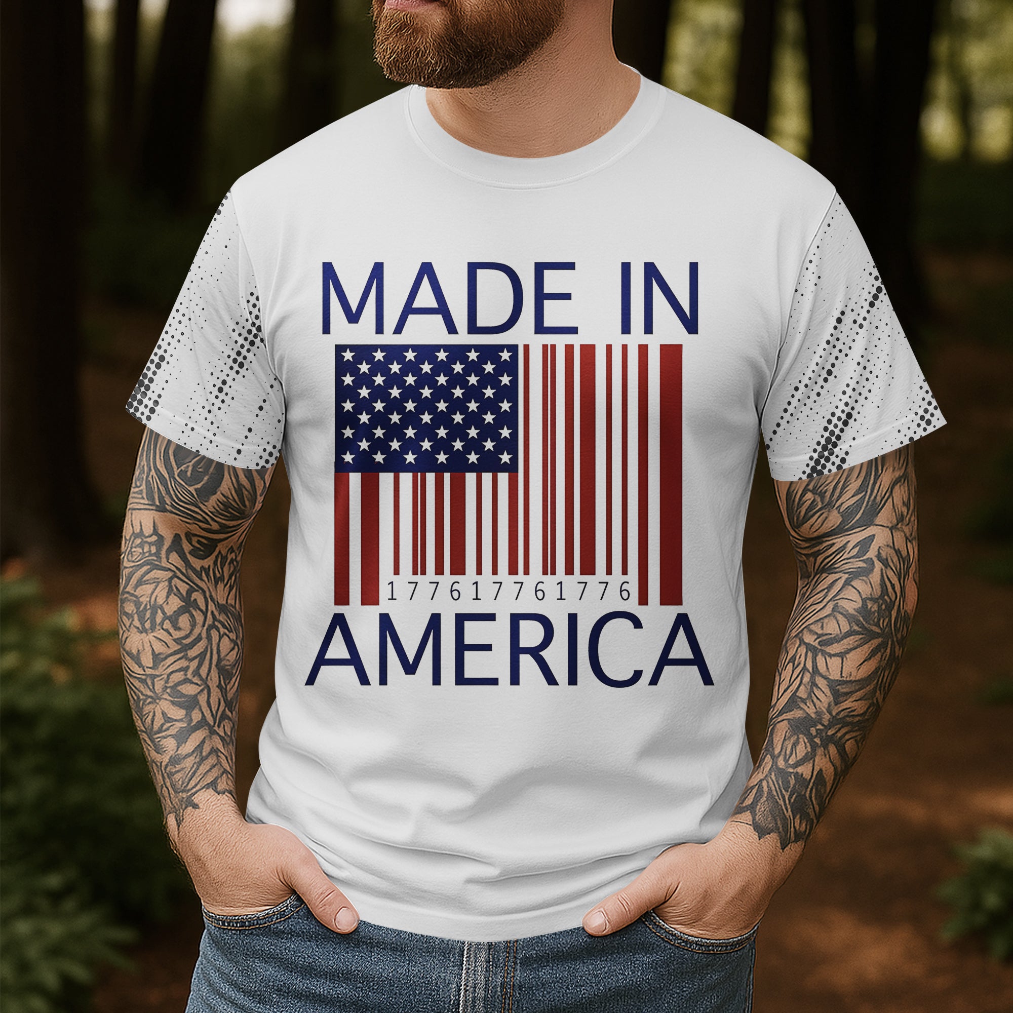 Made In America All Over Print 4th Of July T-Shirt