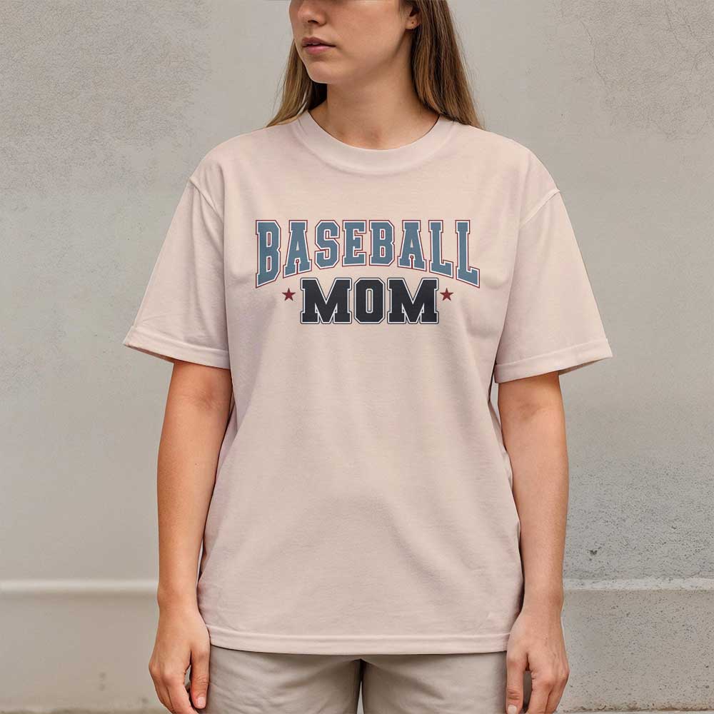 Baseball Players Have The Prettiest Moms - White and Sand Baseball T-Shirt