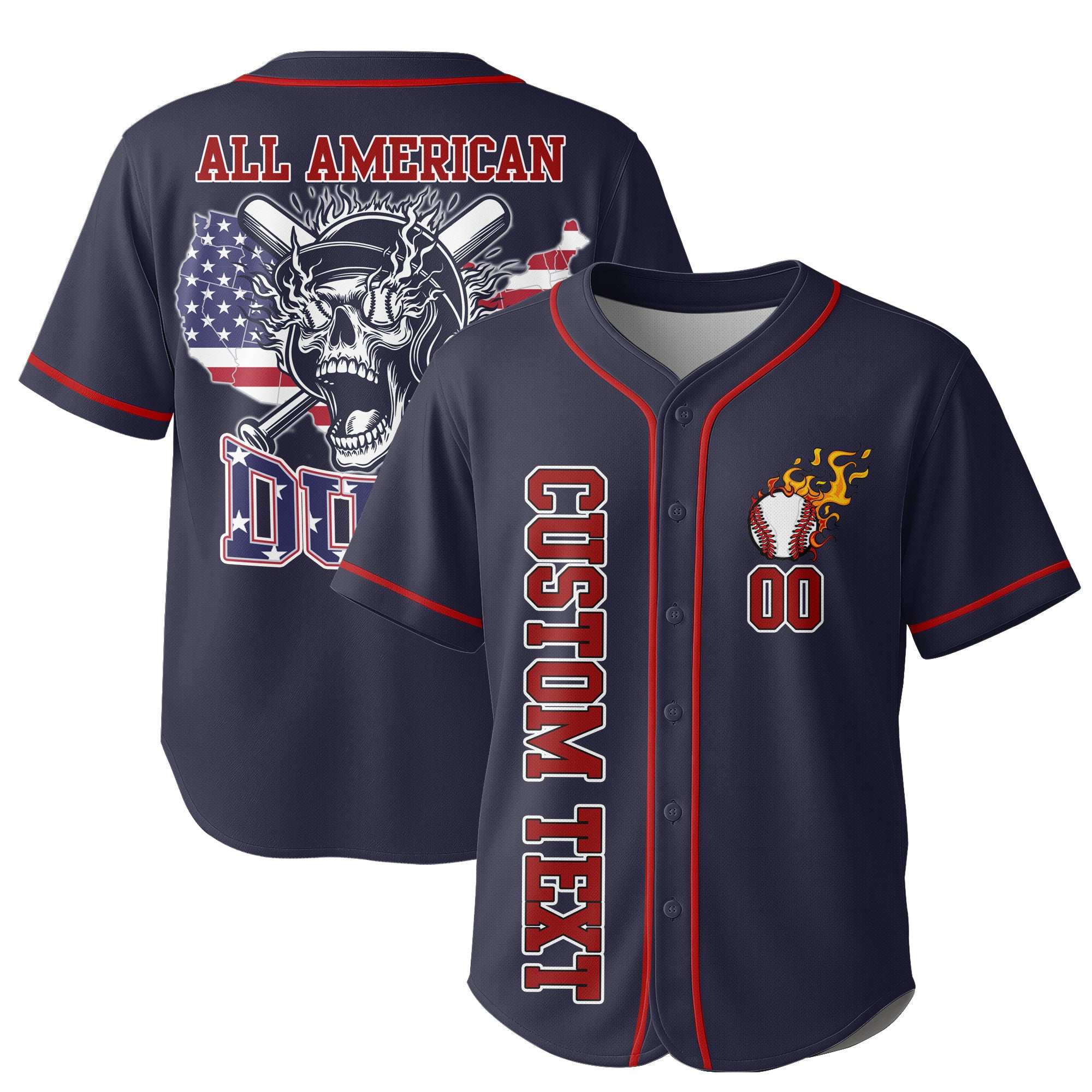 All American Dude - Custom Independence Day Baseball Jersey